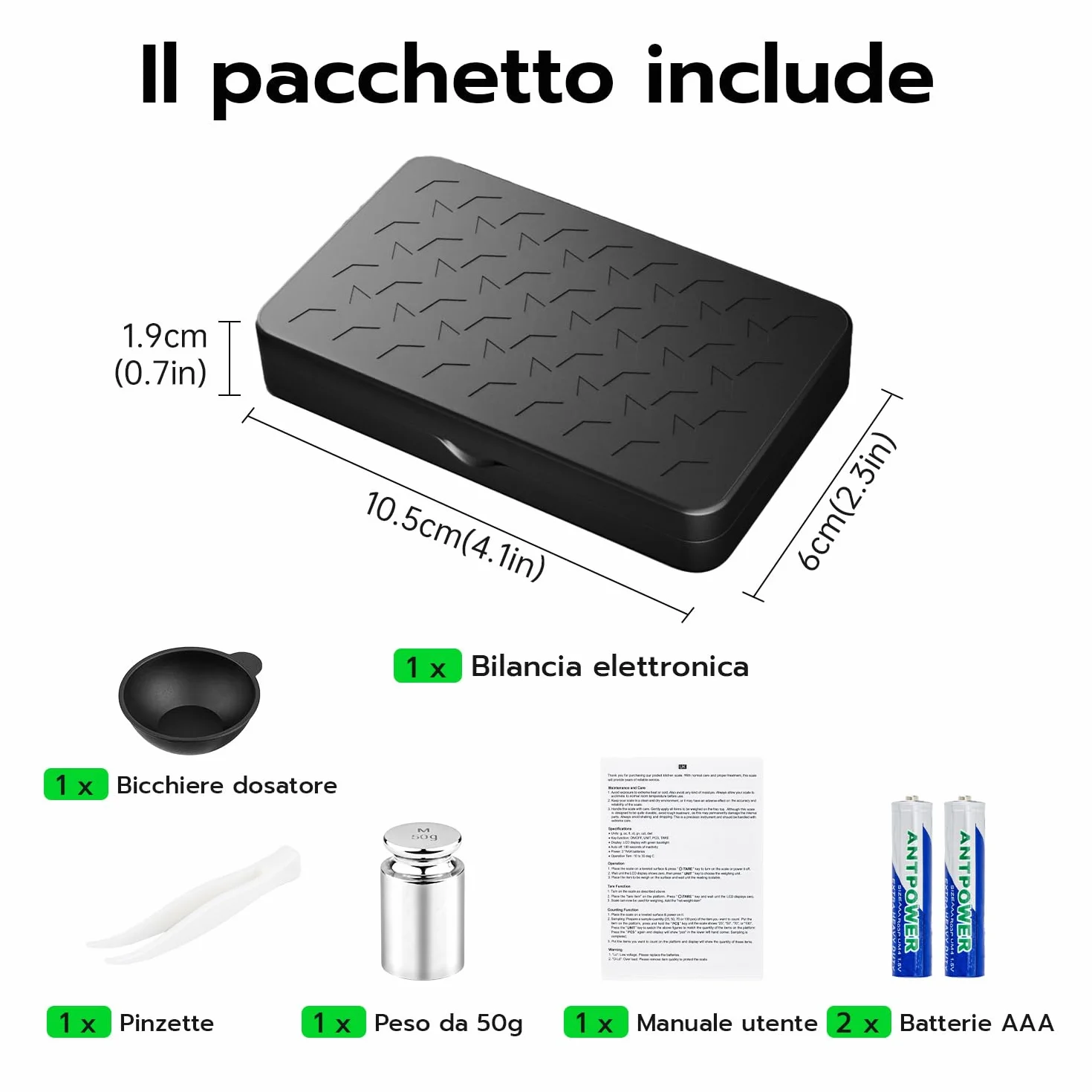 Wigearss 50g/0.001g Bilancia Milligrammi Alta Precisione, Bilancia Tascabile Digitale con Peso di Calibrazione, Pinzette, Vassoio e Misurino