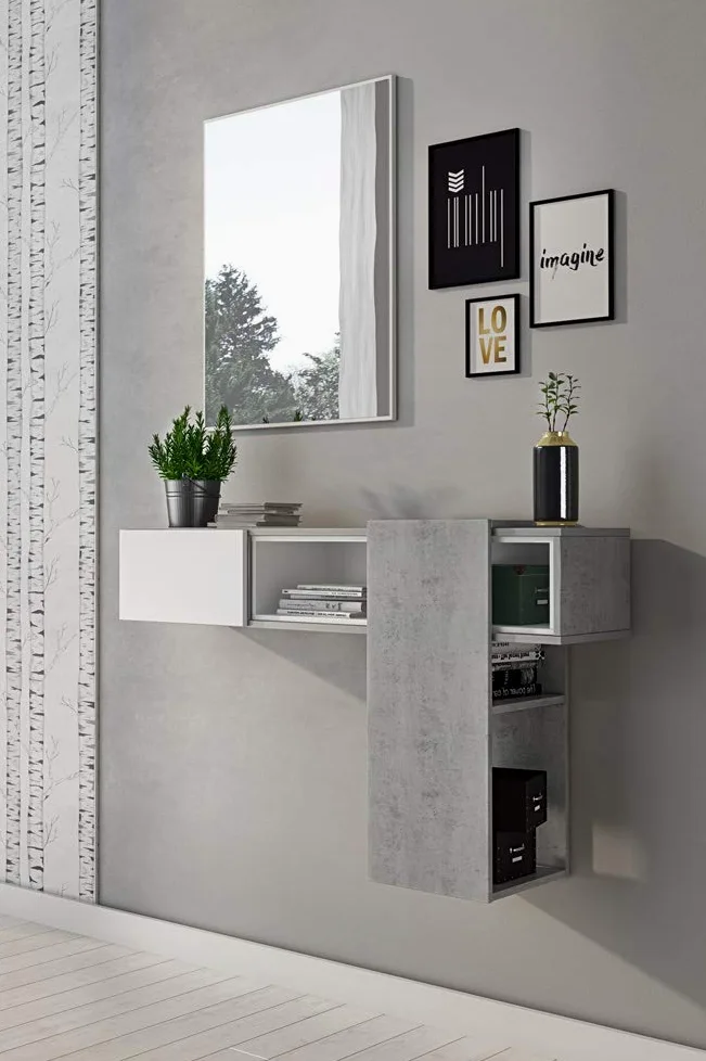 CALITAN FURNITURE FACTORY SP Z O.O. Mobile da Ingresso Move Cemento E Bianco