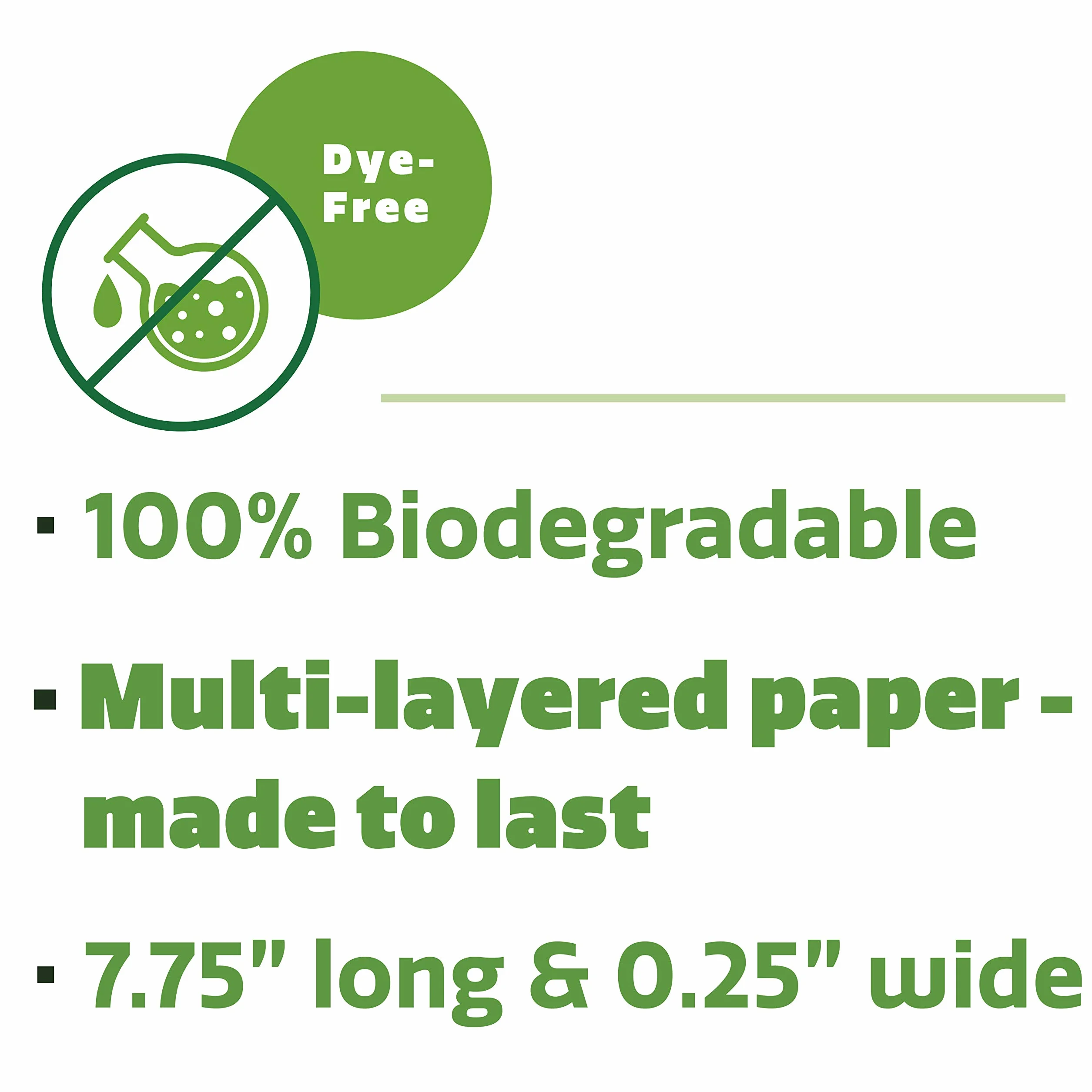 Comfy Package [200 pezzi] Cannucce in carta Kraft 100% biodegradabili e senza inchiostro