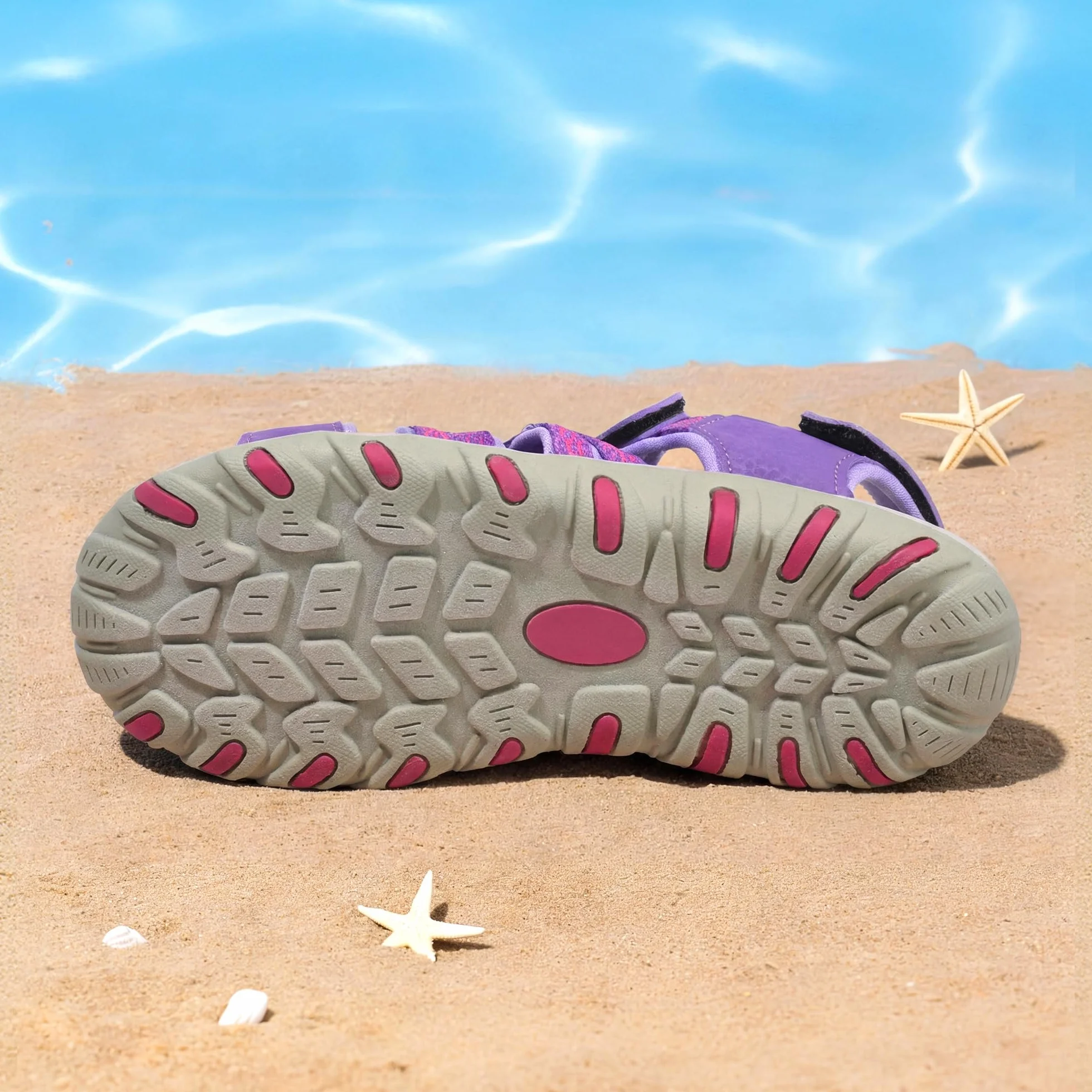 DREAM PAIRS Sandali Sportivi Estivi da Esterno per Bambini Regolabili Multicolore