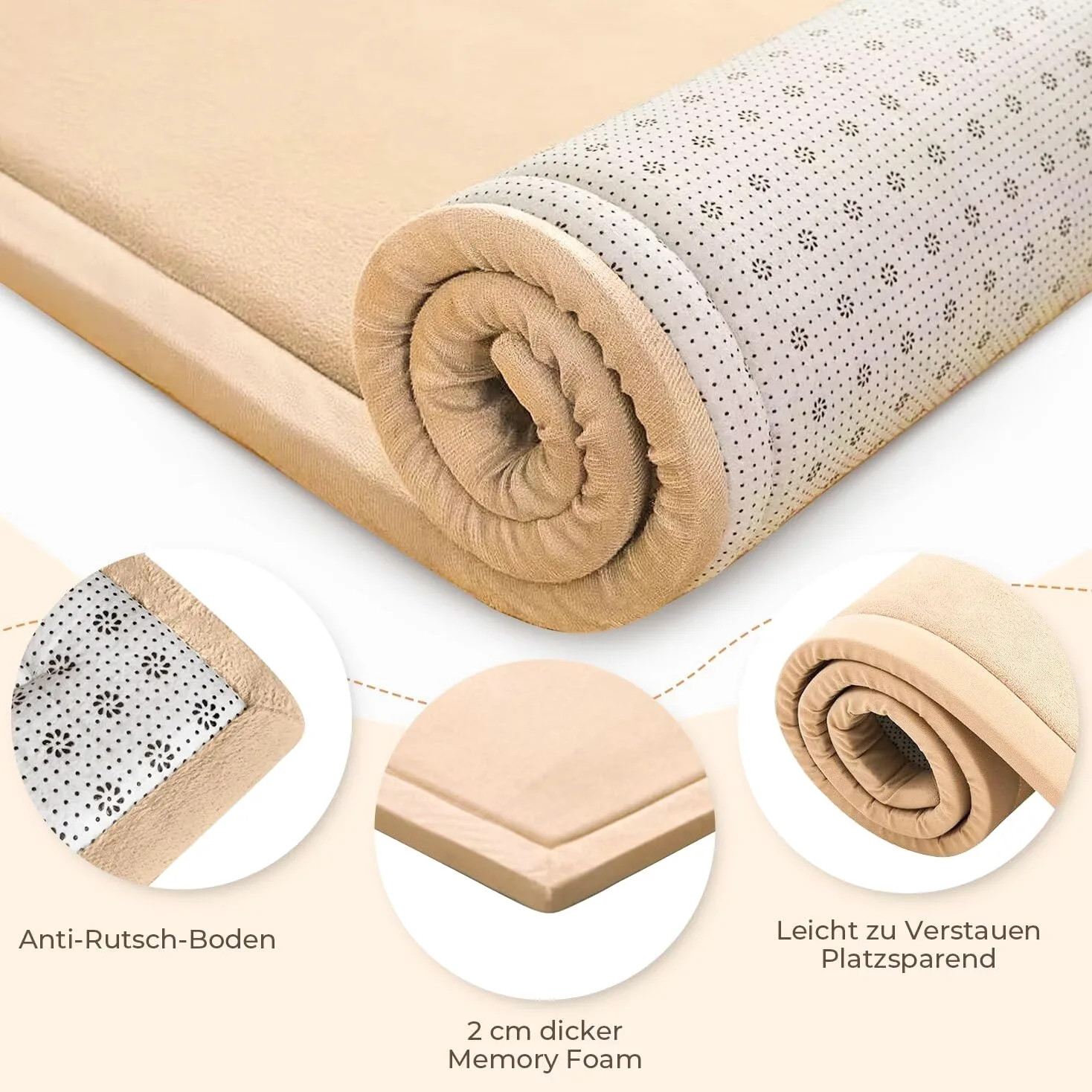 Tappeto di Velluto Corallo Ispessimento per Bambini, Coperta Strisciante Morbida, Tatami Antiscivolo (Marrone Chiaro, 200 * 220CM)