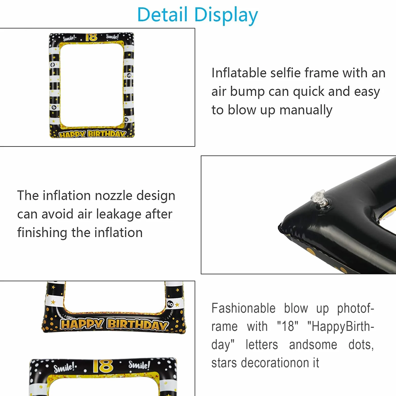 Cornice Selfie Gonfiabile Compleanno 18 Anni, Photo Frame, Puntelli Fotografia