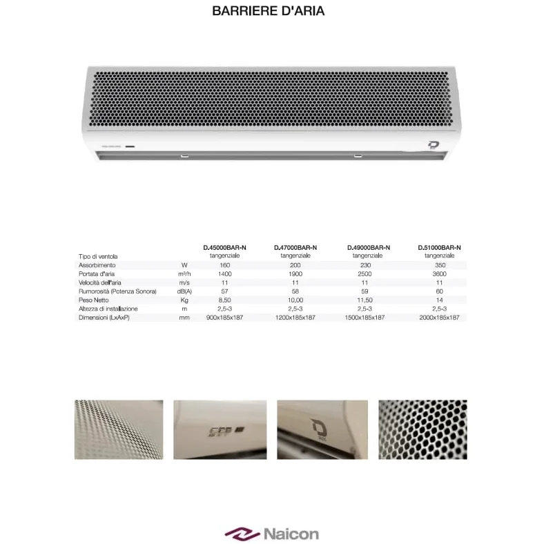Naicon Barriera d'aria Diloc Green Line da 150 cm