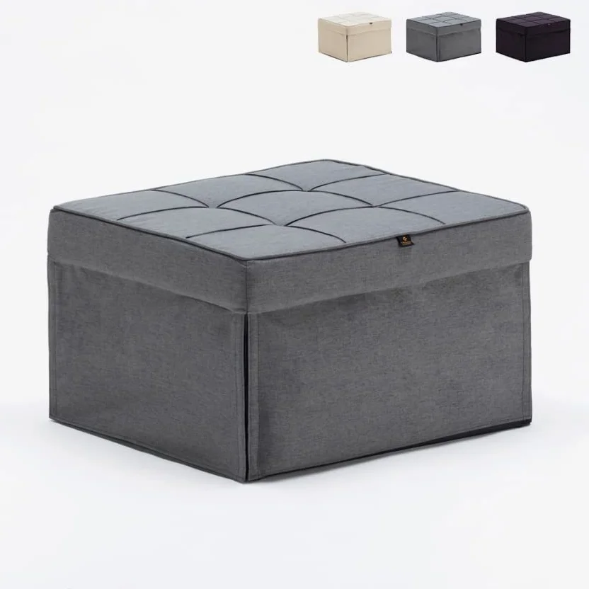 Produce Shop Pouf Poltrona Letto Pieghevole in Tessuto Sweet Relax - Grigio Scuro