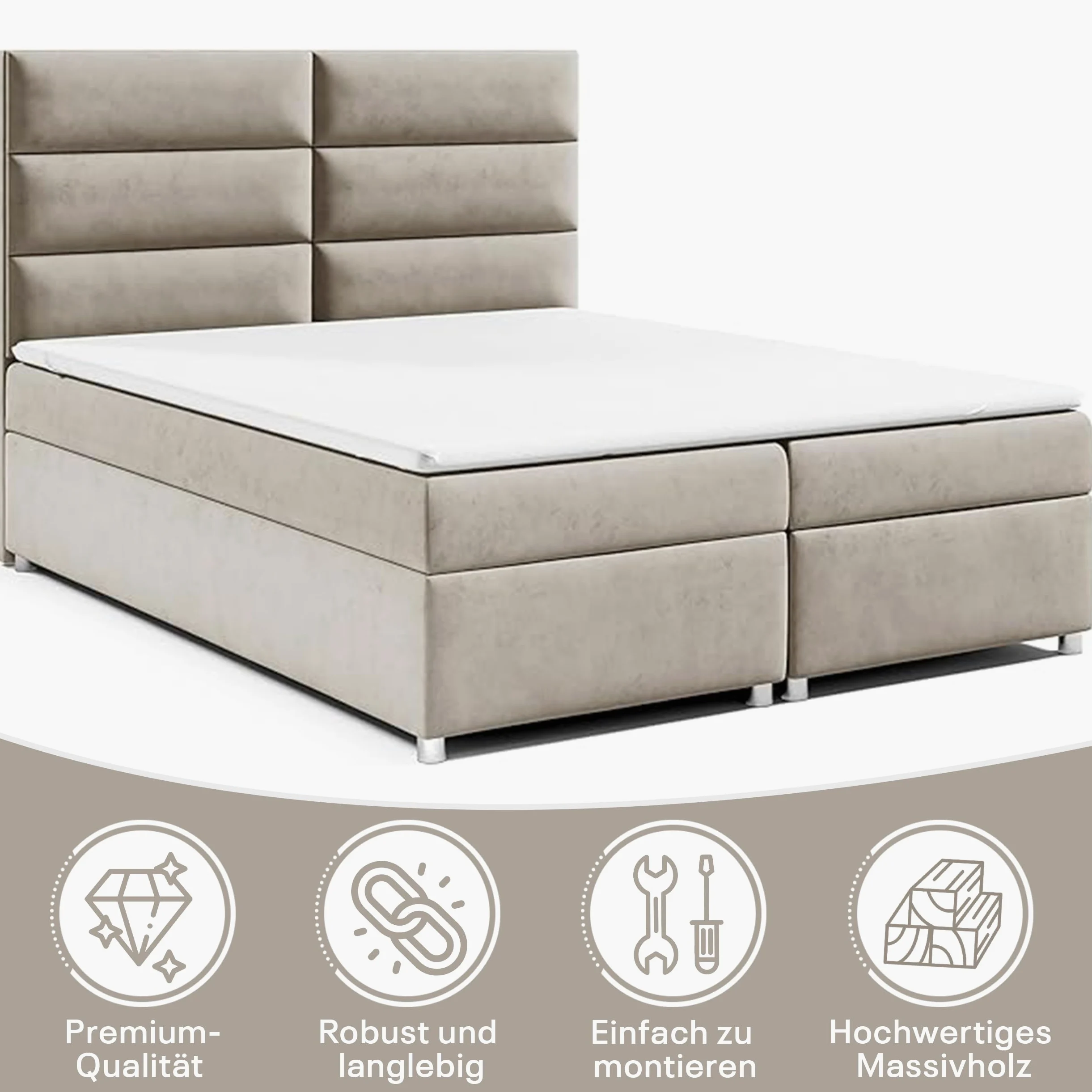 Letto a molle Trinity K-4 con nucleo a molle Bonell con topper, con fornitura, struttura e smaltimento