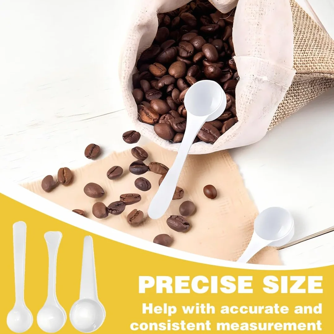 JEYORZY 6 Pezzi Misurino Ml, Cucchiai Dosatori in Plastica,per La Cucina, Il Caffè, Il Bucato E Le Proteine in Polvere(1g,3g,5g)