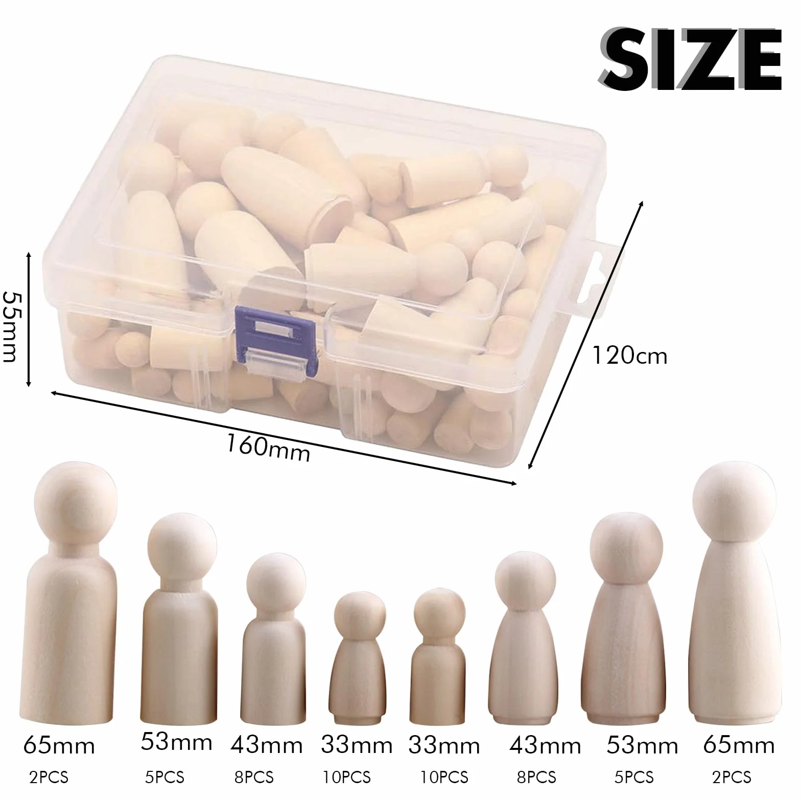 50 Pcs Non Finite Bambola, Bambole a Pioli in Legno, Omini Legno Fai-Da-Te, Figure Familiari da Dipingere, per Lavori Fai da Te Creazioni Artistiche e Painted