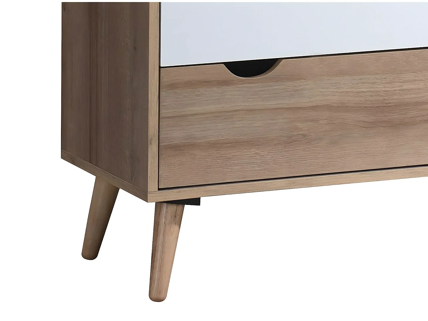 Vente-unique - Comò 6 cassetti le, Bianco e Blu marine - LURVIA