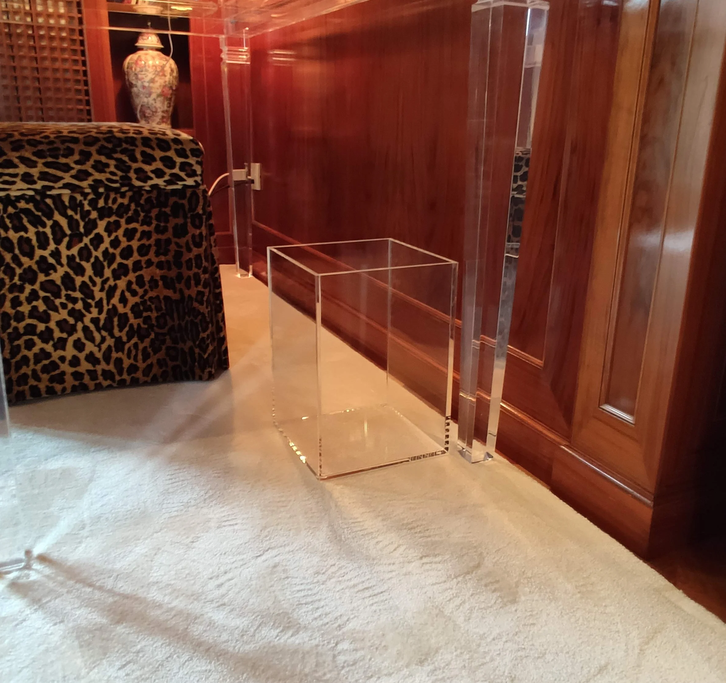 Cestino Gettacarte in Plexiglass Trasparente 21x21x30 cm Acrilico