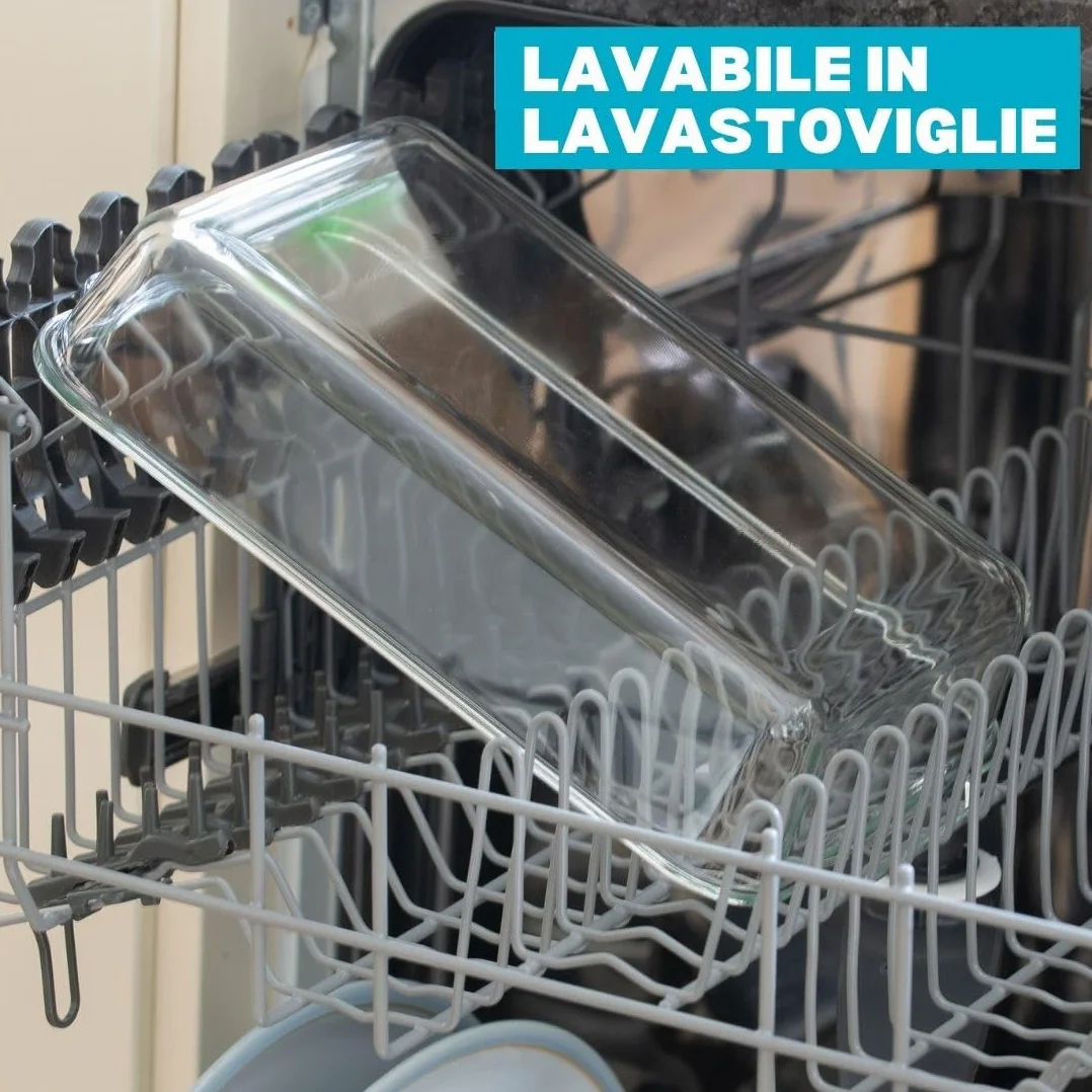 Igluu Meal Prep Teglie in Vetro per Lasagne con Coperchi (Set da 3) – Ermetiche e Senza BPA – Forno, Microonde, Freezer e Lavastoviglie – 2,2 L – Vetro Borosilicato