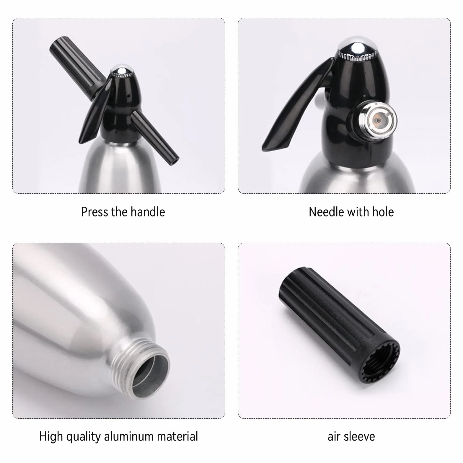 Soda Siho, 1L Sarklig Water Machie, Seltzer Water Maker, Portale Alumium Mii Soda Machie per Productio, Home Caroated Drik Water Heater