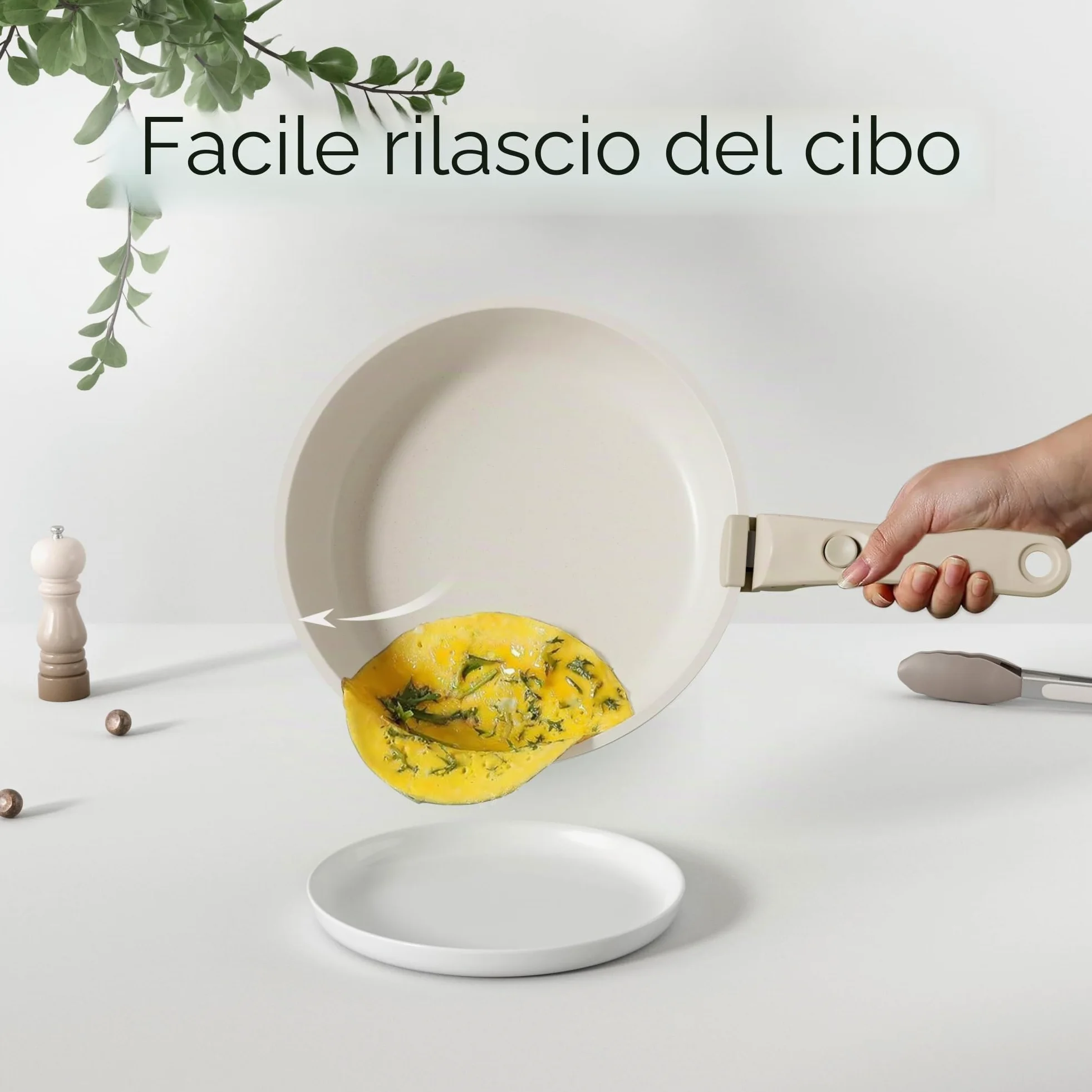 RIOVARM Induzione Set di pentole e padelle con manici staccabili, Impilabile Antiaderente In granito Set di pentole con coperchi, Salvaspazio Set di utensili da cucina Senza PFOA, Padella, Casseruole