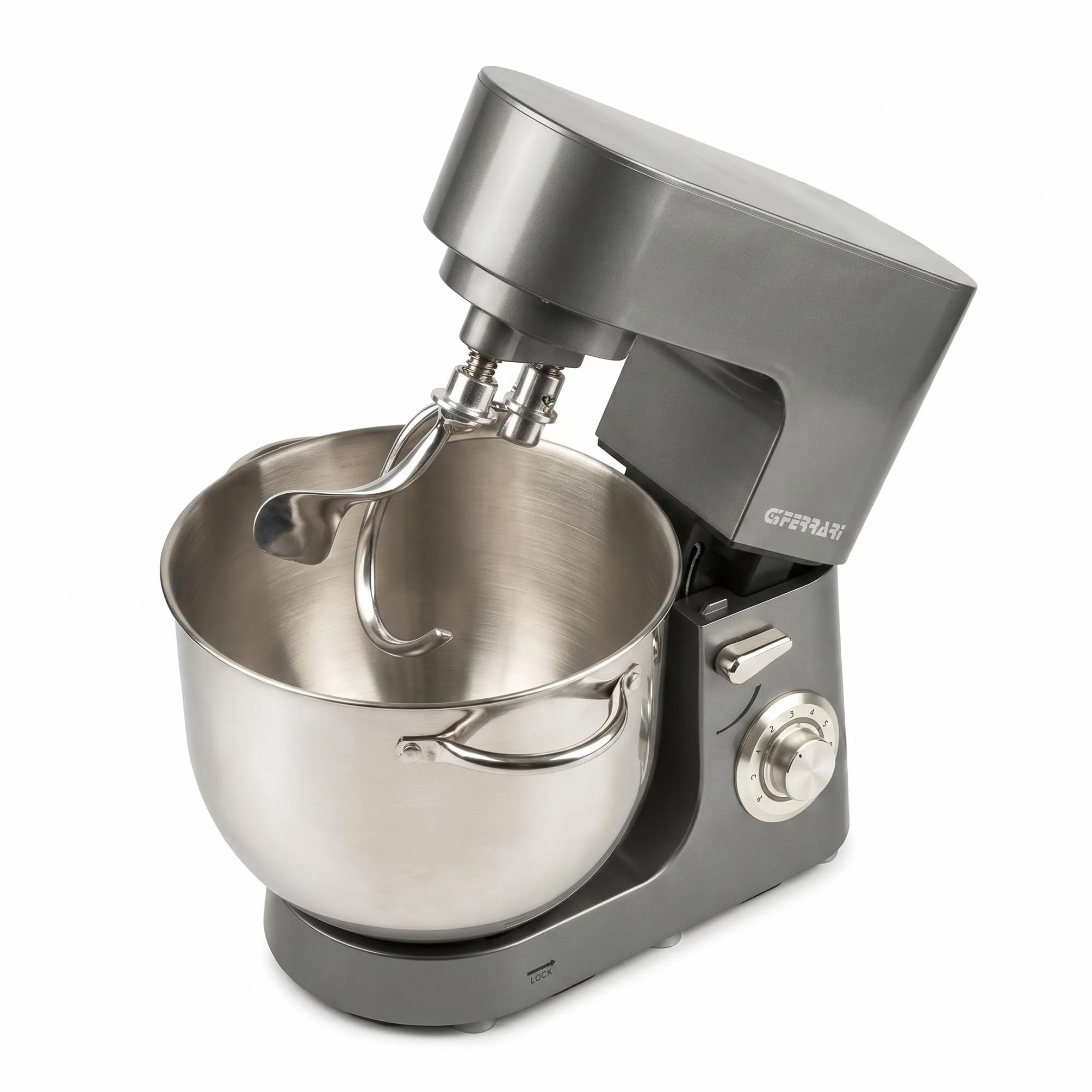 G3 Ferrari G20164 Pastaio Come a Mano Impastatrice Planetaria, 1800 W, 8 Litri, Contenitore inox con maniglie, Doppio Gancio, 8 Velocità, Funzionamento Pulse, Accessori inclusi