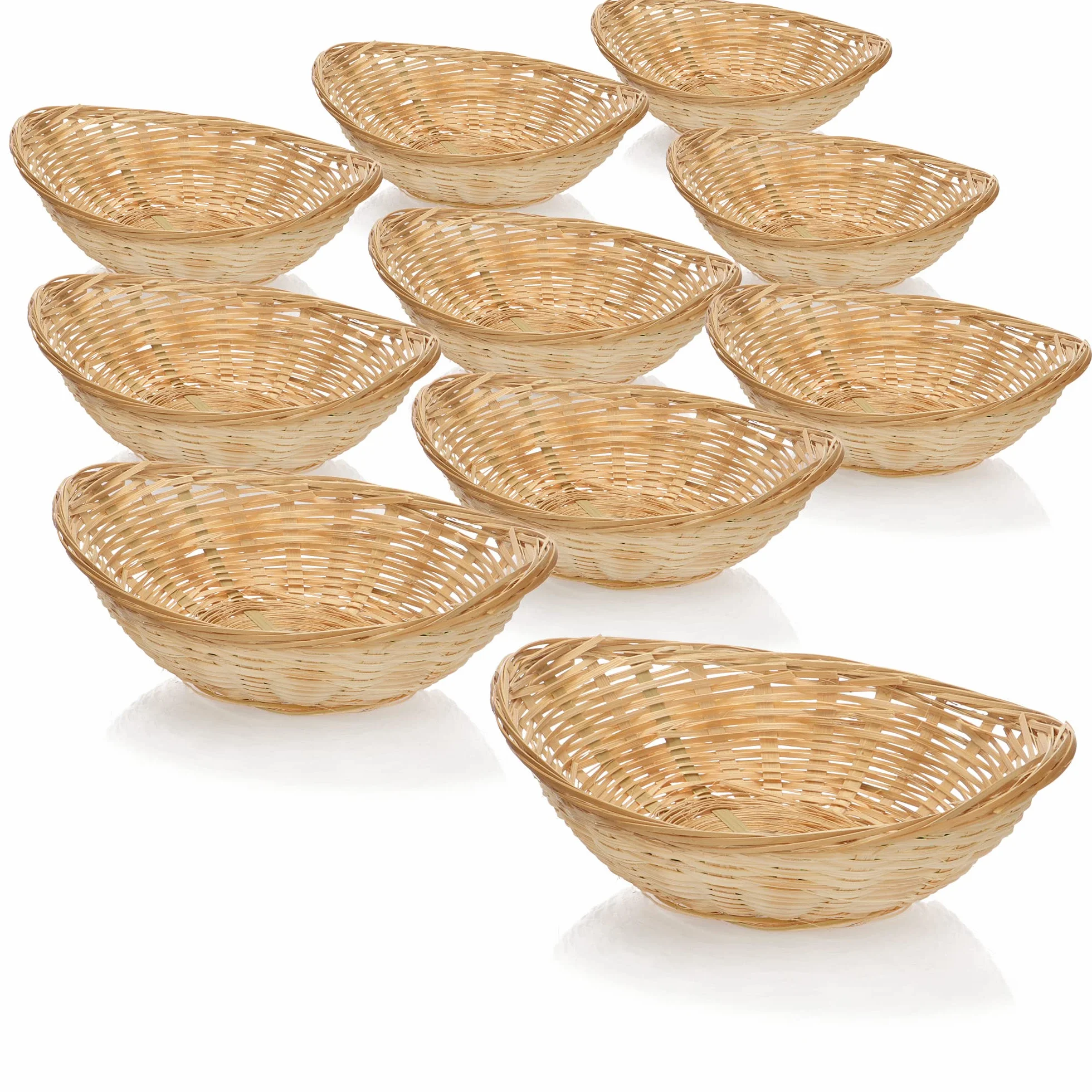 COM-FOUR Cestino in rafia colore naturale ovale 11,5 cm 10 pezzi per decorazione pasquale