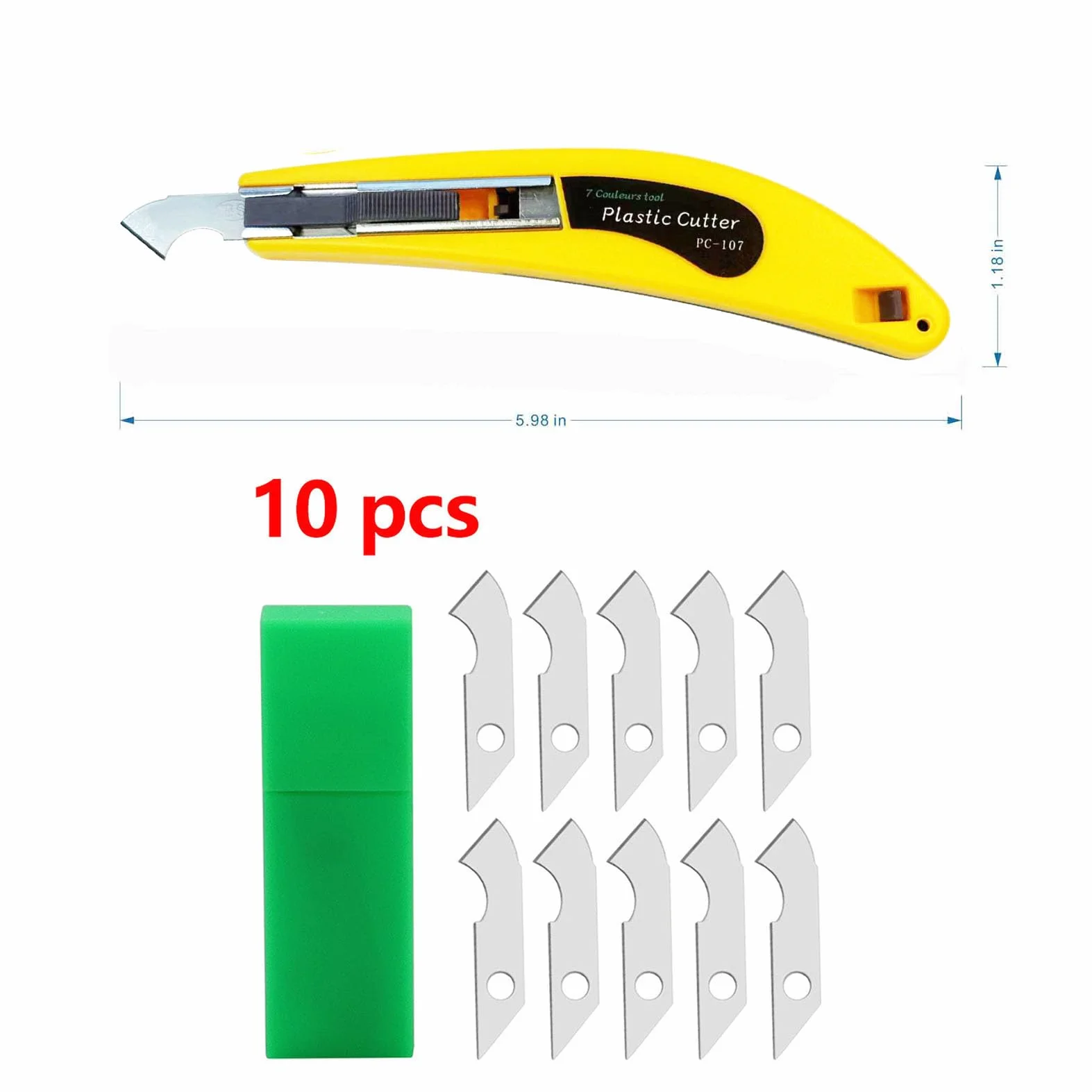 Cutter in acrilico per taglierina per fogli in plexiglass acrilico, con manico curvo, è più comodo da usare. Una maniglia, 11 lame.