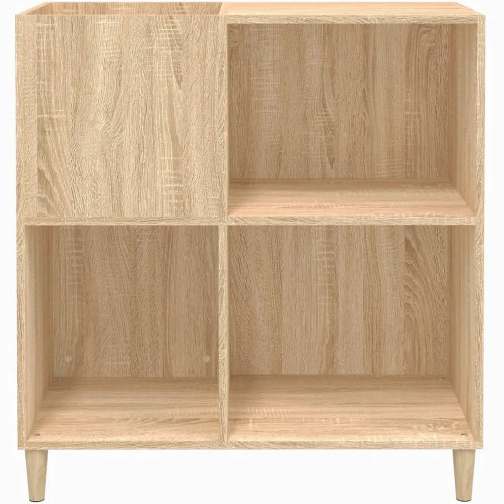 Mobile porta dischi in rovere Sonoma – Scaffale CD/Vinile, Libreria in legno, 84,5 x 38 x 89 cm, armadio multifunzione