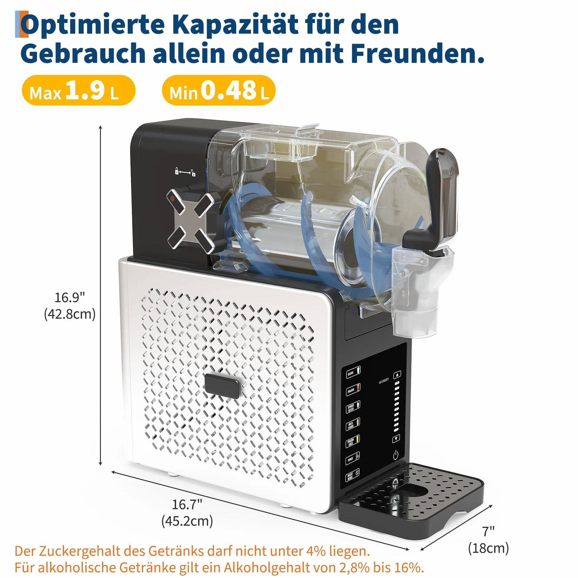 Macchina per Granita 1,9L RapidChill 5 Programmi Autopulizia Slushie Frappé Milkshake