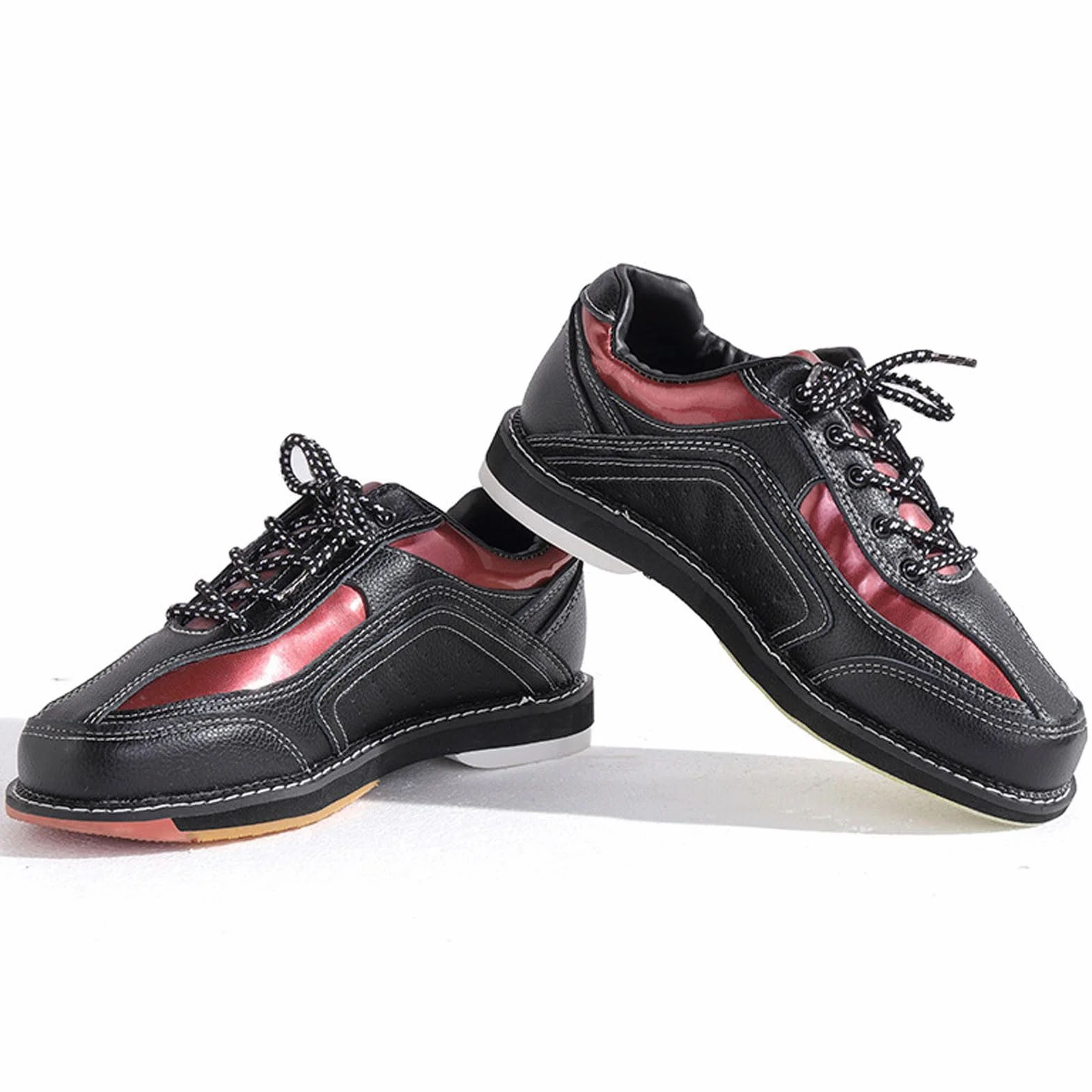 Scarpe da Bowling Antiscivolo Uomo Nero Traspiranti Leggere per Destrimani