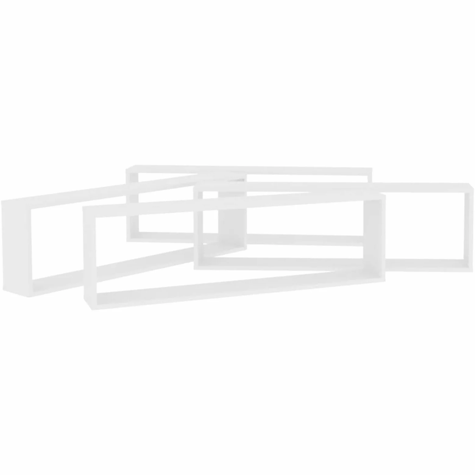 Rantry Mobili Mensole Parete a Cubo 4 pz Bianco 100x15x30 cm in Multistrato, Mobile a Parete Appendere Ripiano, per Ingresso Ripiano in Stile Moderno Mobili da Corridoio
