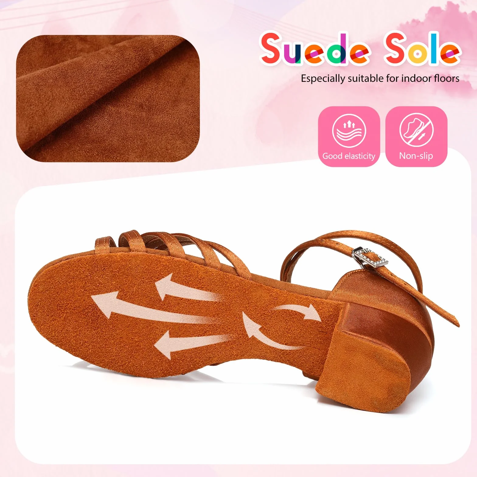 SWDZM Scarpe da Ballo Latino Americano Bambina Standard Salsa Tacco 3 cm
