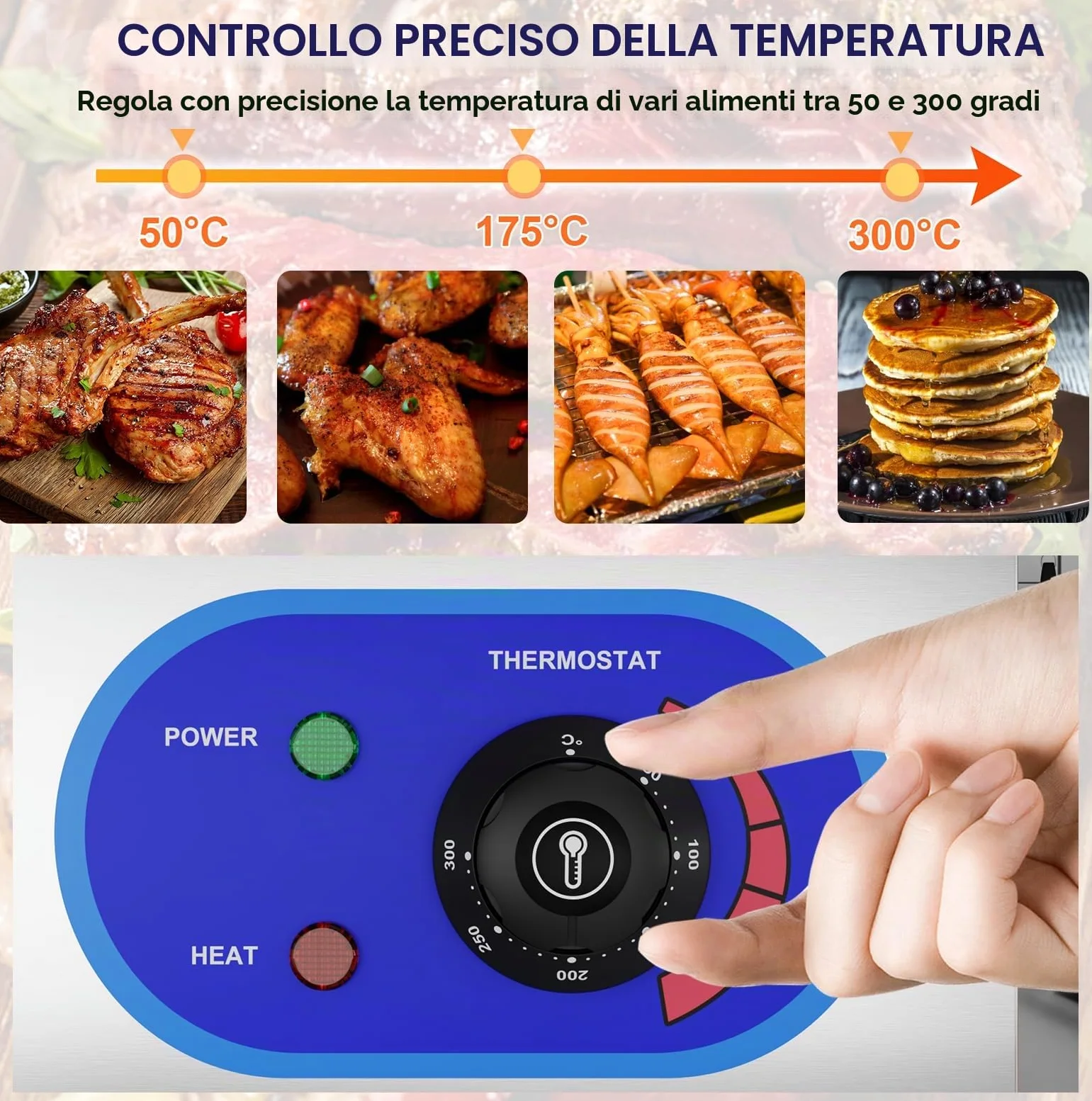 Piastra Elettrica Professionale Griglia BBQ Grill In Acciaio Inox da banco 3000 W 220-240 V Piastra Elettrica Commerciale con Certificazione CE