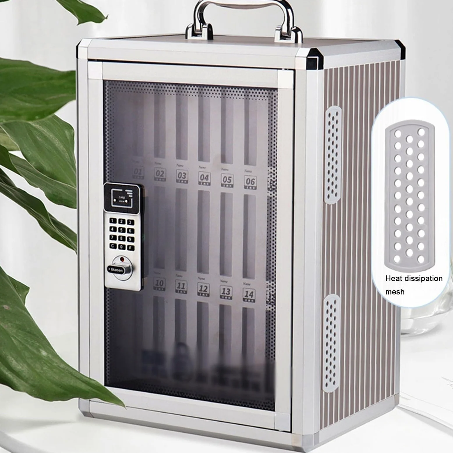 Armadietto per telefoni cellulari a 72 scomparti, cassaforte a muro per telefoni cellulari con serratura a combinazione, portatile, cassetta di sicurezza per telefoni cellulari per scuole e aziende.