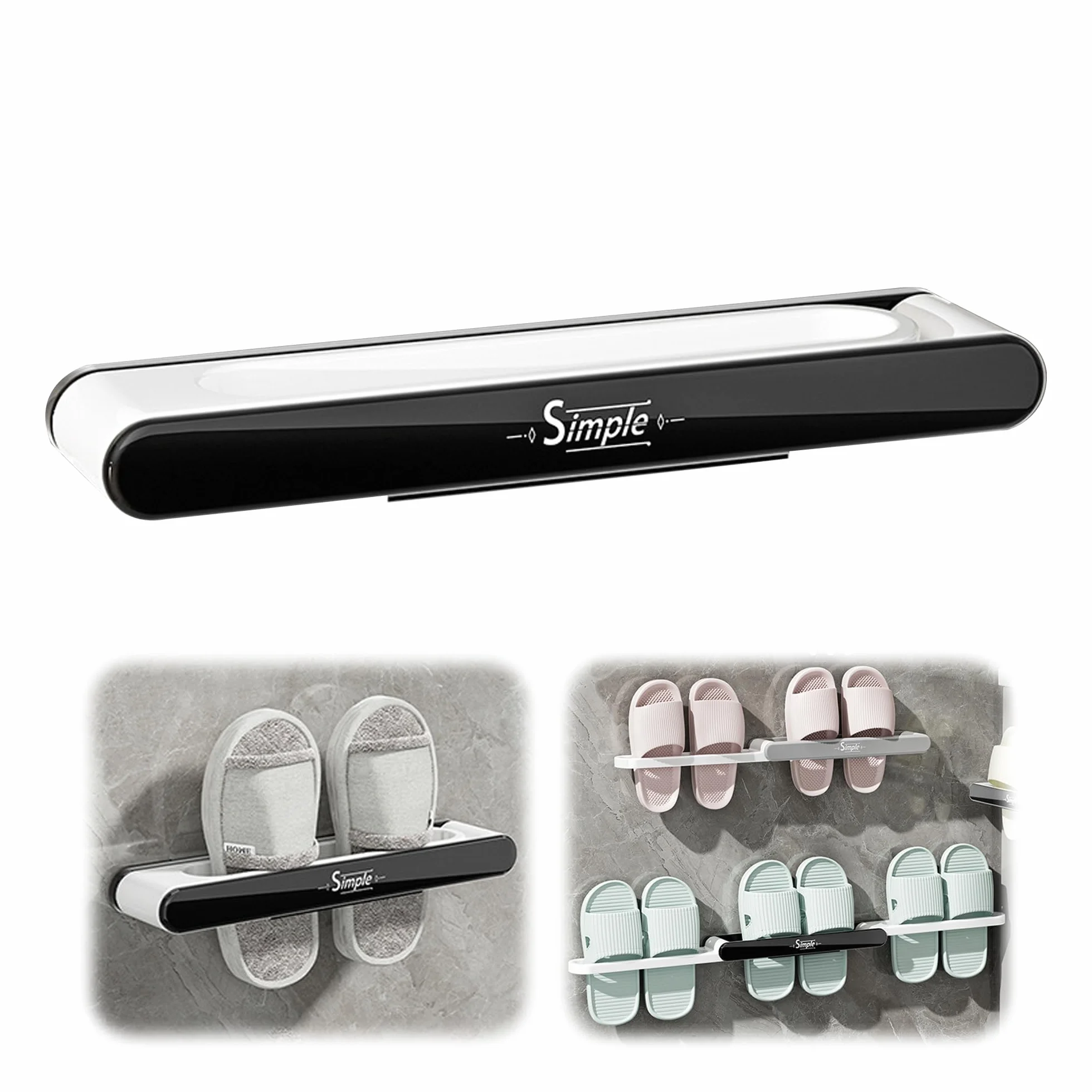 Scarpiera da Parete Pieghevole Portapantofole Plastica Autoadesiva 1 Pezzo