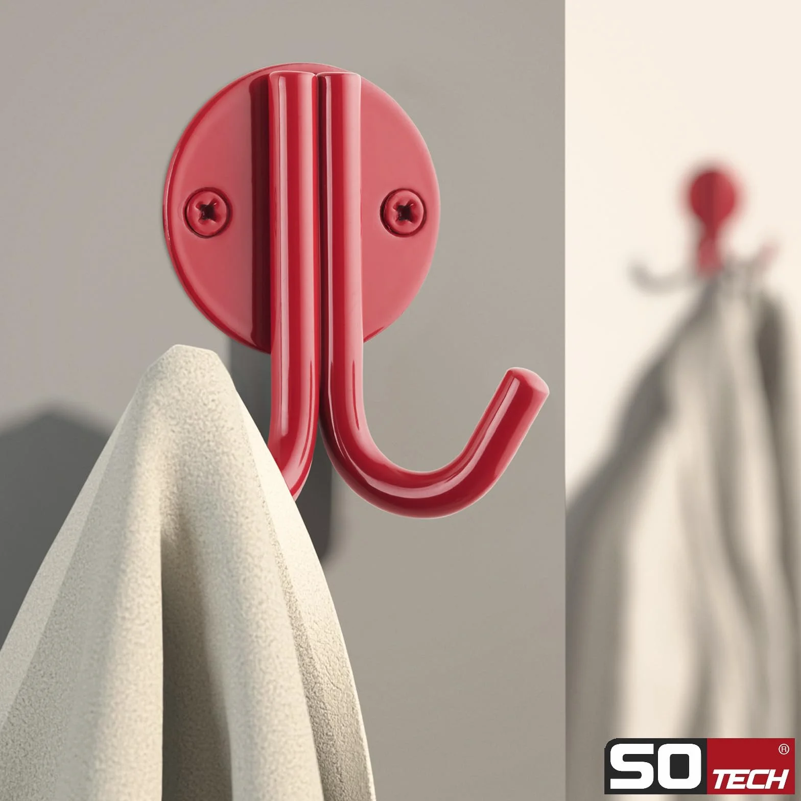 SOTECH Appendiabiti ELEN 65 x 78 x 33 mm acciaio rosso Gancio a parete