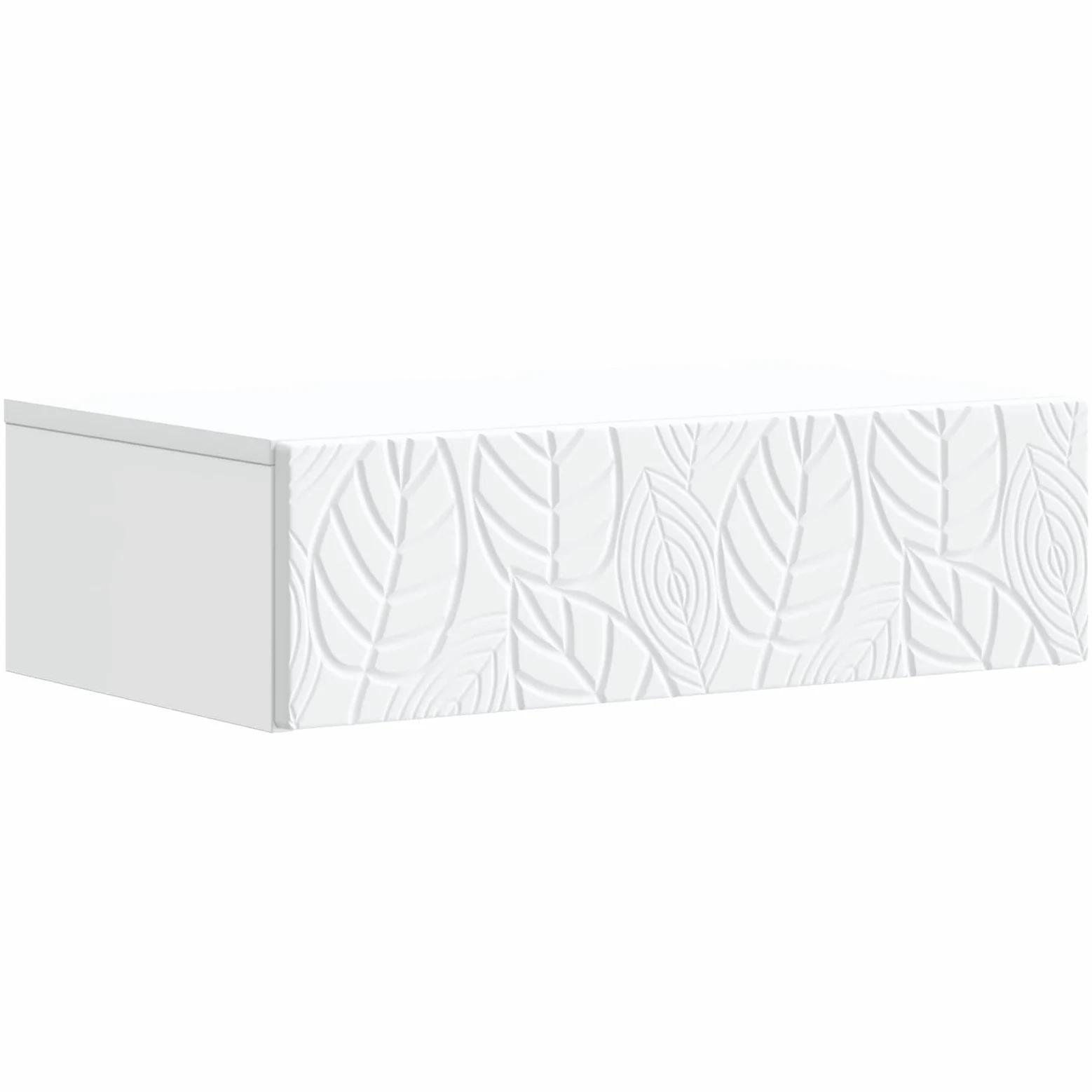 Tavolino da parete in legno bianco, 59 x 34,5 x 17 cm, con cassetto, per soggiorno, ufficio, corridoio, versatile come ripiano e organizer