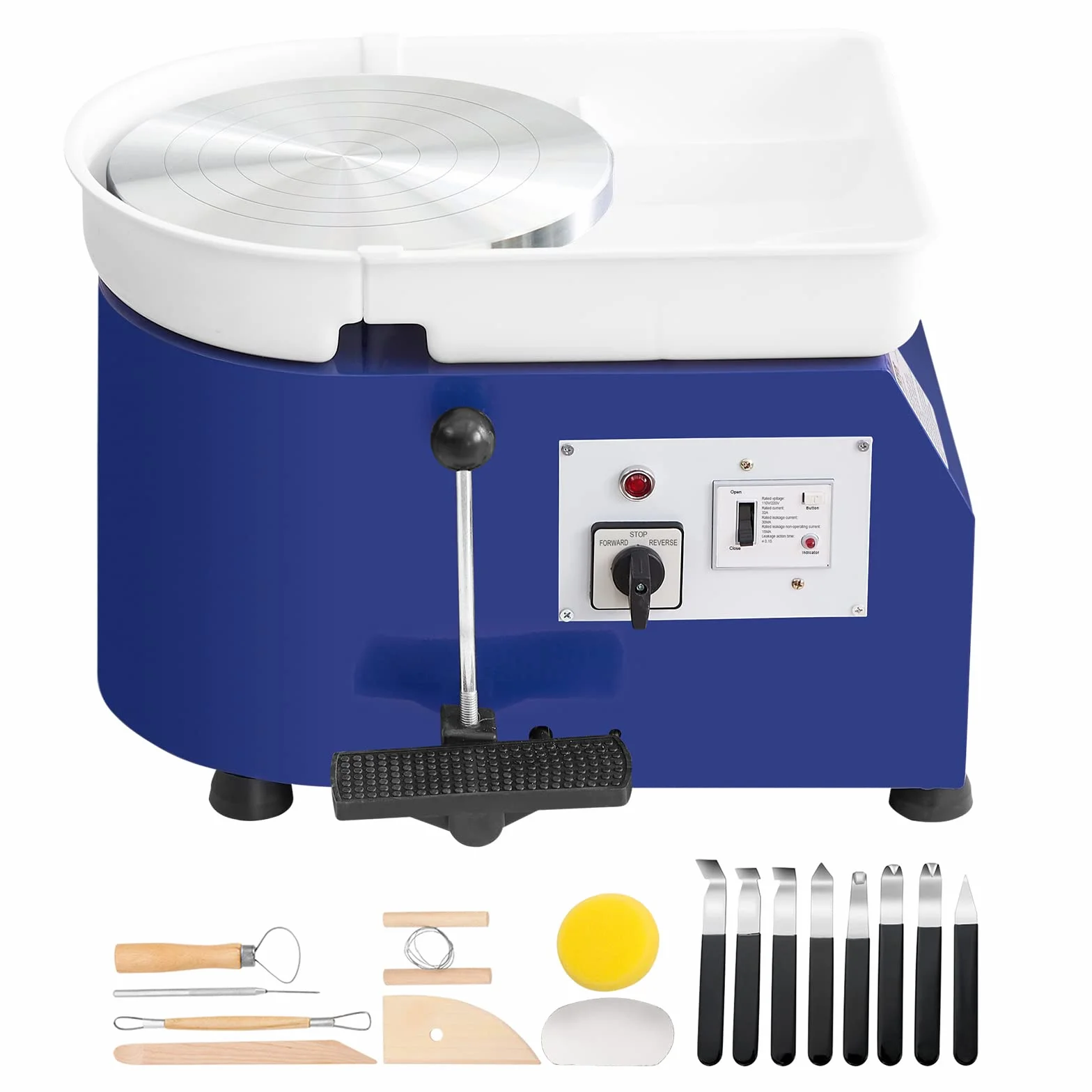 VEVOR Tornio per Ceramica Argilla 350W 28cm 60-300 giri/min Fai-da-te