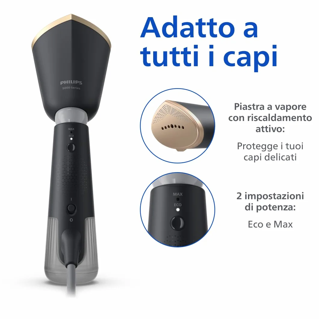 Philips Serie 5000 Stiratore a Vapore Portatile 1400W 24g/min Testa Pieghevole STH5030/80