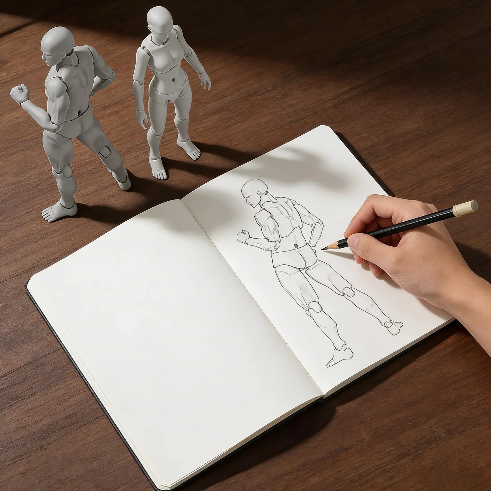 Manichini Flessibili per Artisti, Figure Umane Articolate Maschili e Femminili per Disegno