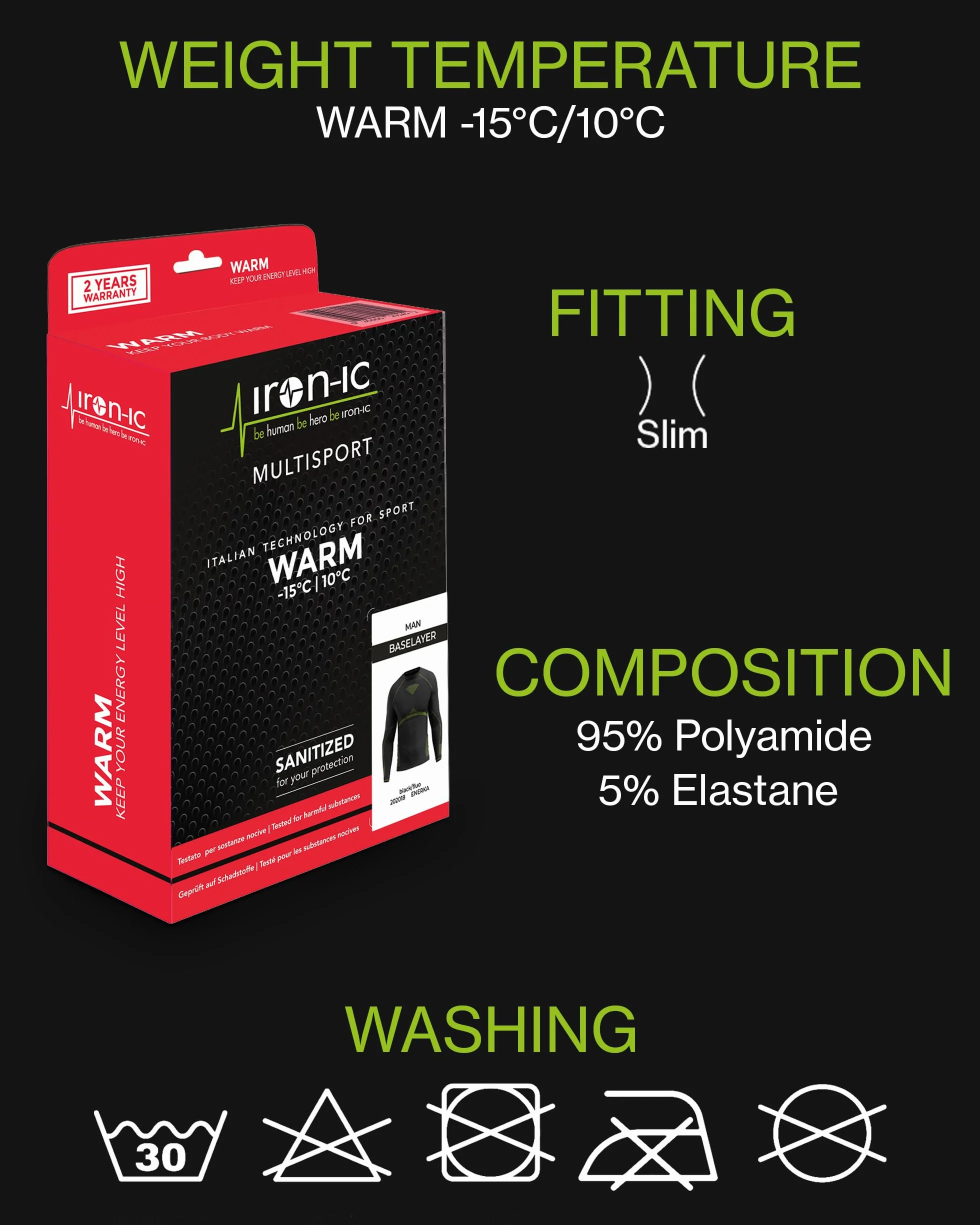 Iron-Ic - Leggings Tecnici Bambino Thermo Dry Seamless Traspiranti con Tecnologia I-Soft - Comfort Termico e Fitting Slim - Art. 600762