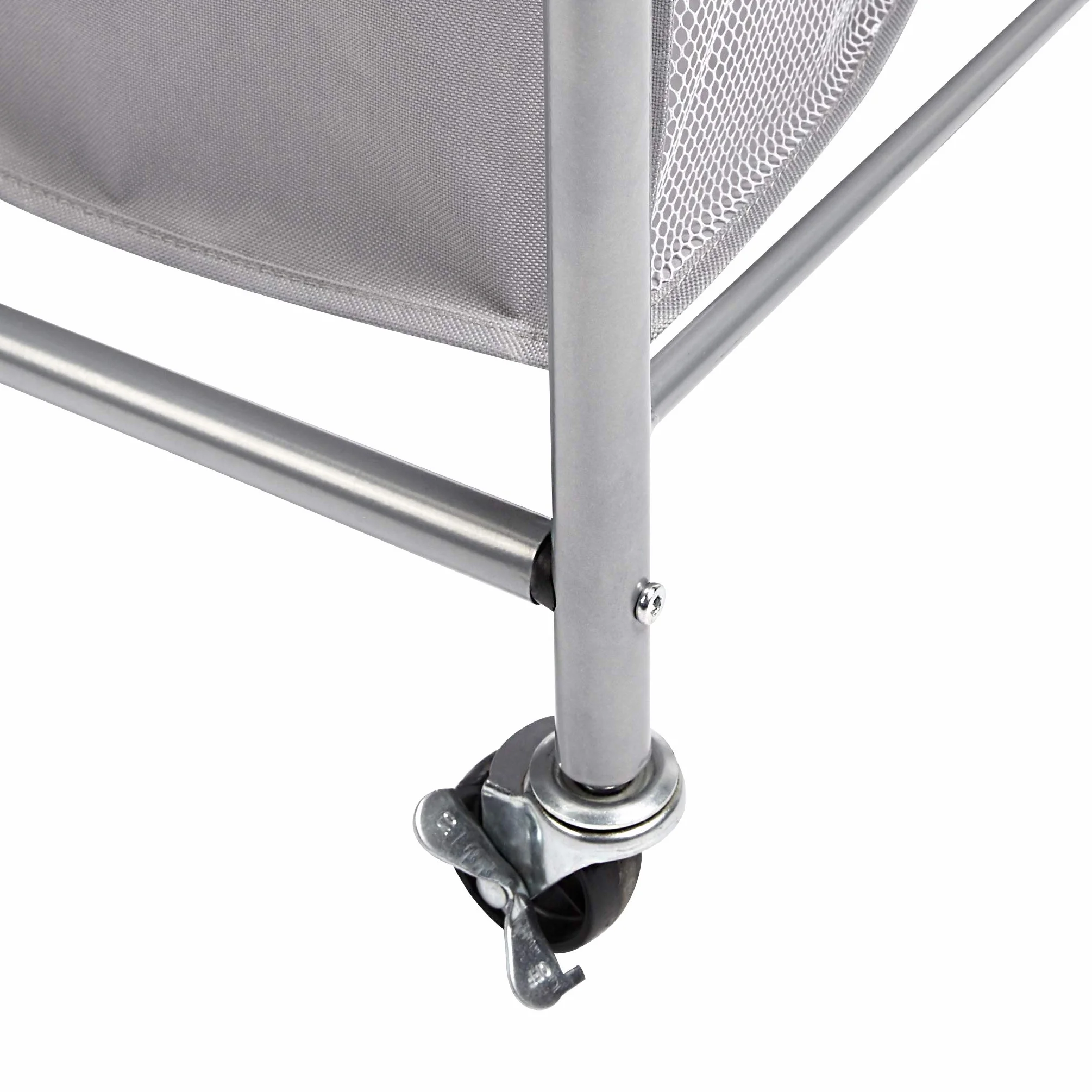 Amazon Basics Rettangolare Carrello raccogli biancheria con 3 sacchi e asse da stiro da tavolo (colore grigio), 80 cm x 41 cm x 84cm