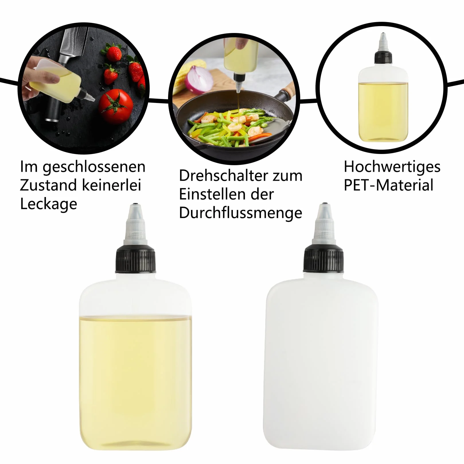 Bottiglia Squeeze Plastica con Ugello, 120 ml Dosatore Olio Cucina per Condimenti Salsa Aceto Ketchup