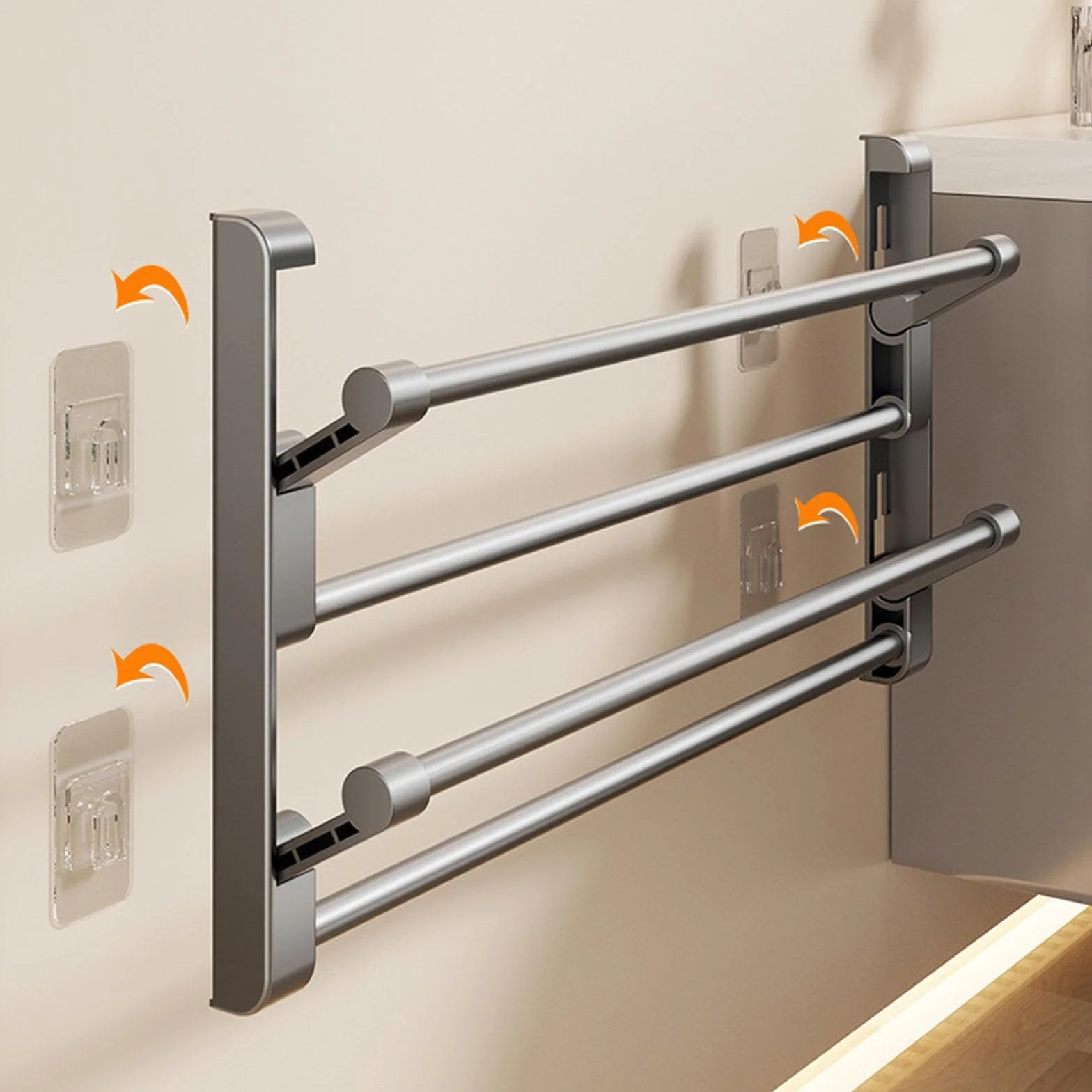 Baoblaze Portascarpe Scarpiera Da Parete Organizzatore Sospeso Mensola per Calzature Pieghevole E Salvaspazio in Alluminio Adatto per Ingresso Bagno E Camera, 70 Cm