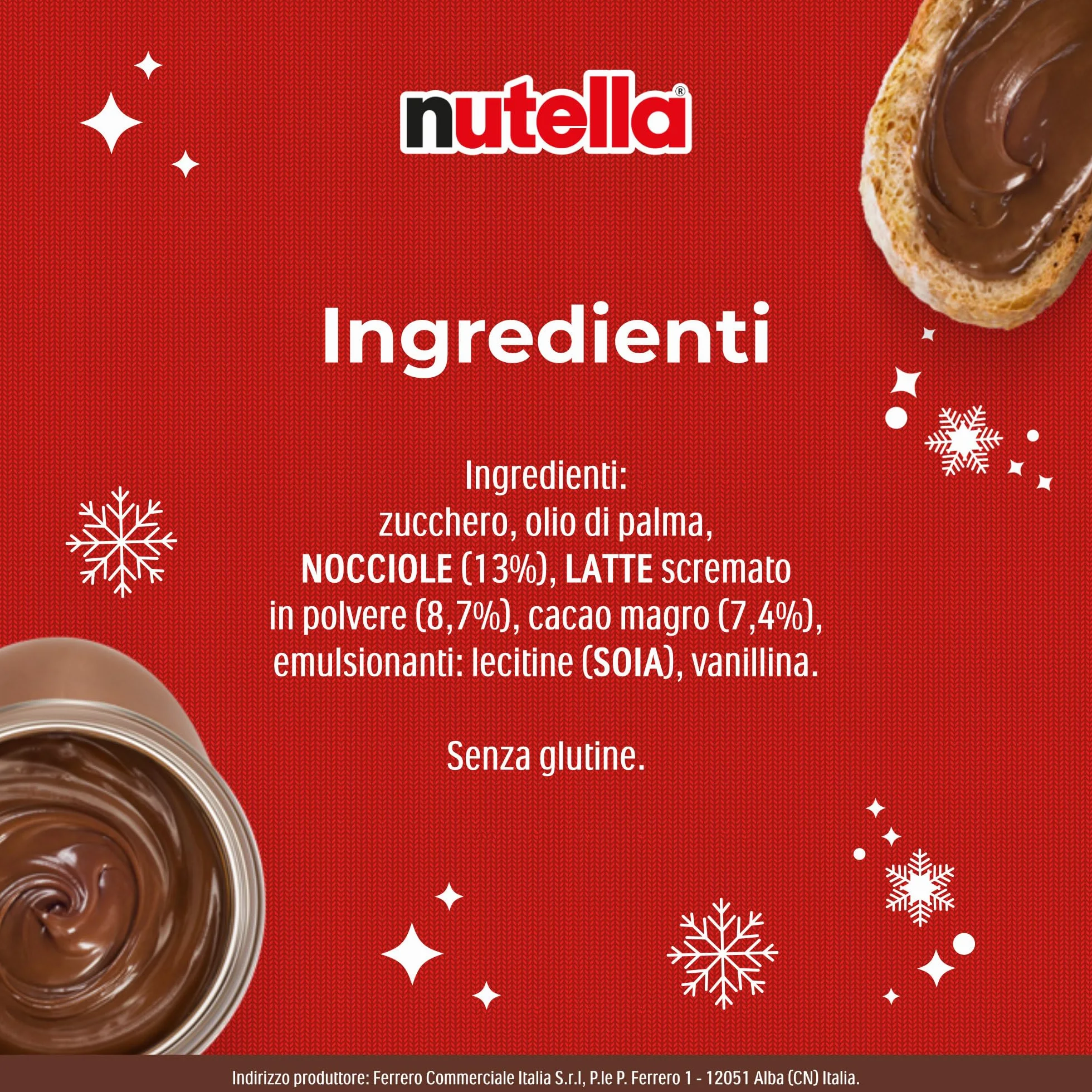 Nutella Crema Spalmabile alle Nocciole e Cacao, 64 Vasetti da 25g, Senza Glutine
