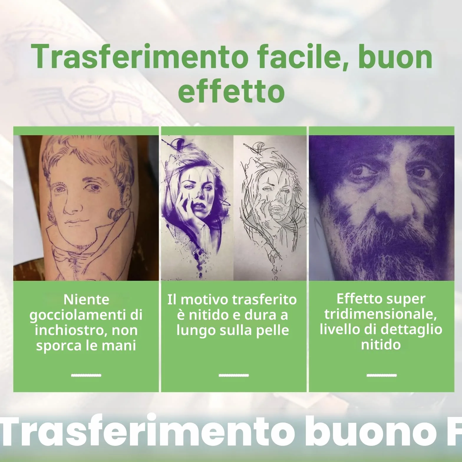 Fogli per Tattoo Stencil, 20pcs Transfer Paper Carta Termica