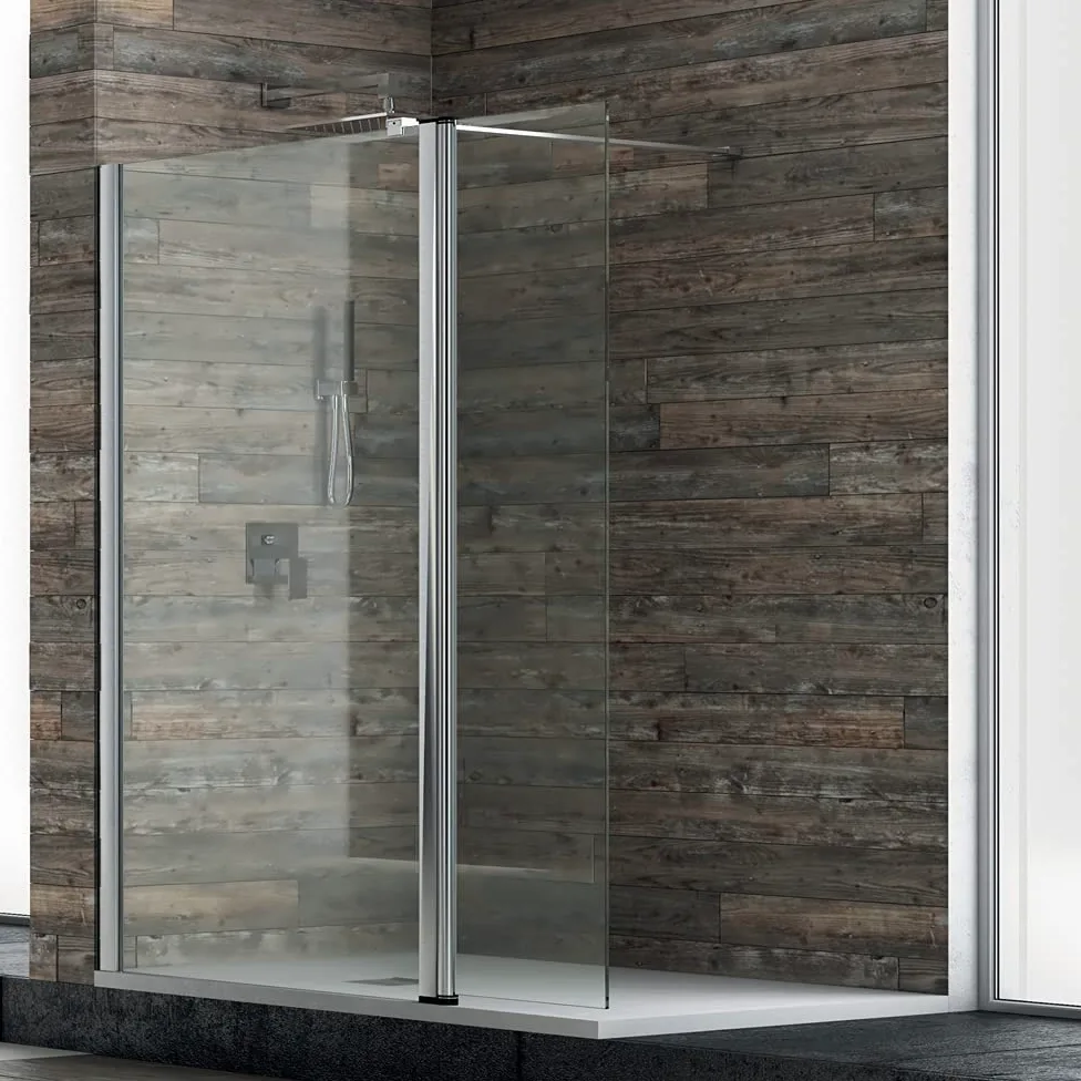 Ogomondo Walk-in Doccia con Anta basculante e Staffa Cristallo 8 Mm