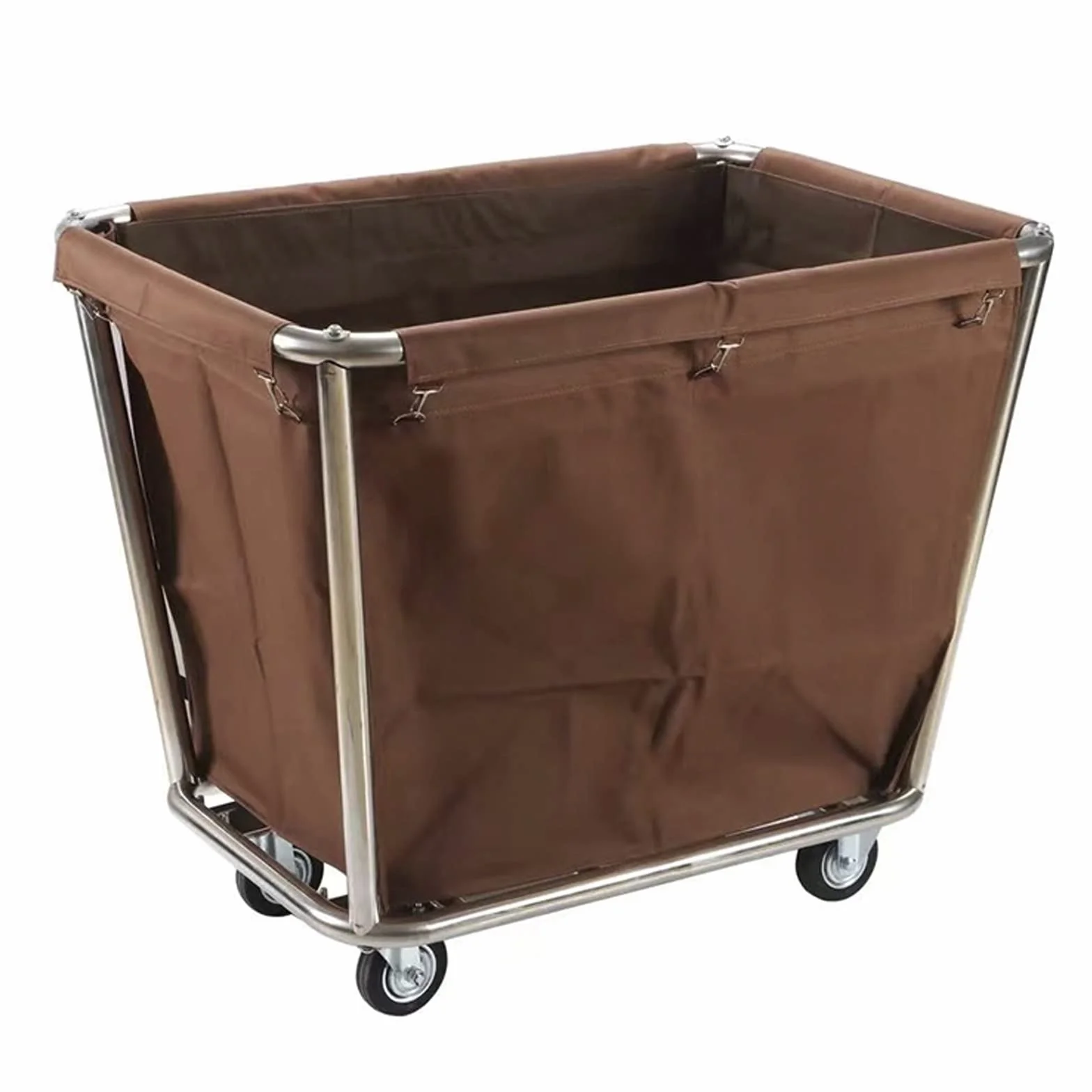 Carrello Pulizie Hotel Carrello per Bucato, Cesto Biancheria Sporca, Borsa in Tessuto Rimovibile, Portante80kg con 4 Ruote Silenziose Adatto per Hotel, Lavanderia, Ospedale, Casa, Industria, ECC