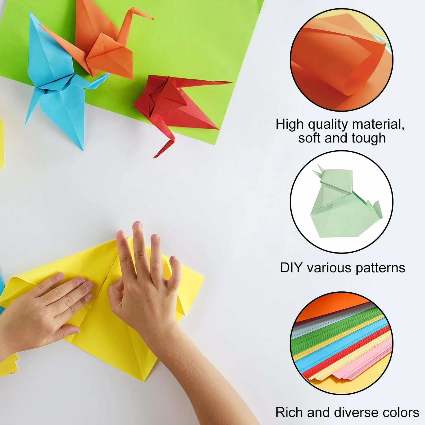 Carta Origami Colorata A4 20 Colori Vivaci Fronte-Retro 100PCS 297x210mm