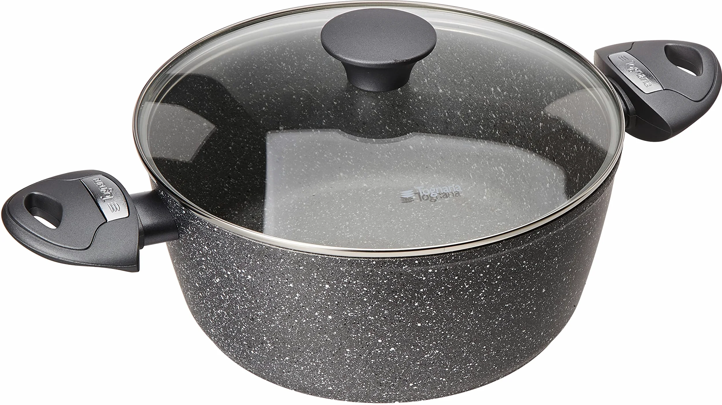 Tognana Mythos, Batteria di pentole e padelle, 9 pezzi con 3 casseruole, 2 padelle, 1 grill, 3 coperchi, Alluminio, Grigio