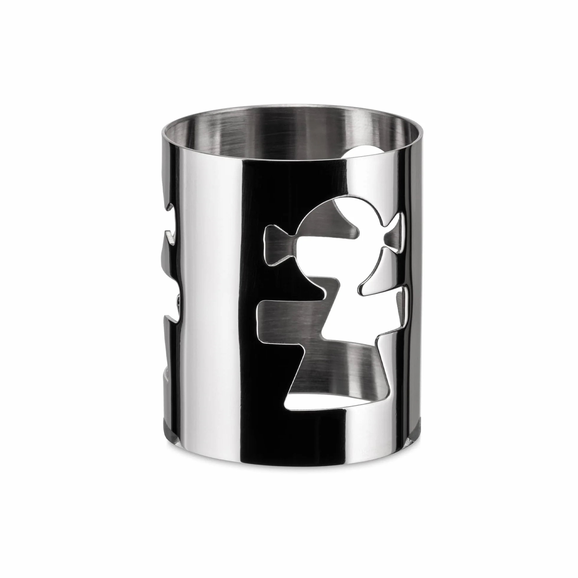 Alessi Girotondo Portatovaglioli Donna Traforato in Acciaio Inossidabile Lucidato A Specchio, 5.1 x 5.1 x 7.6 cm