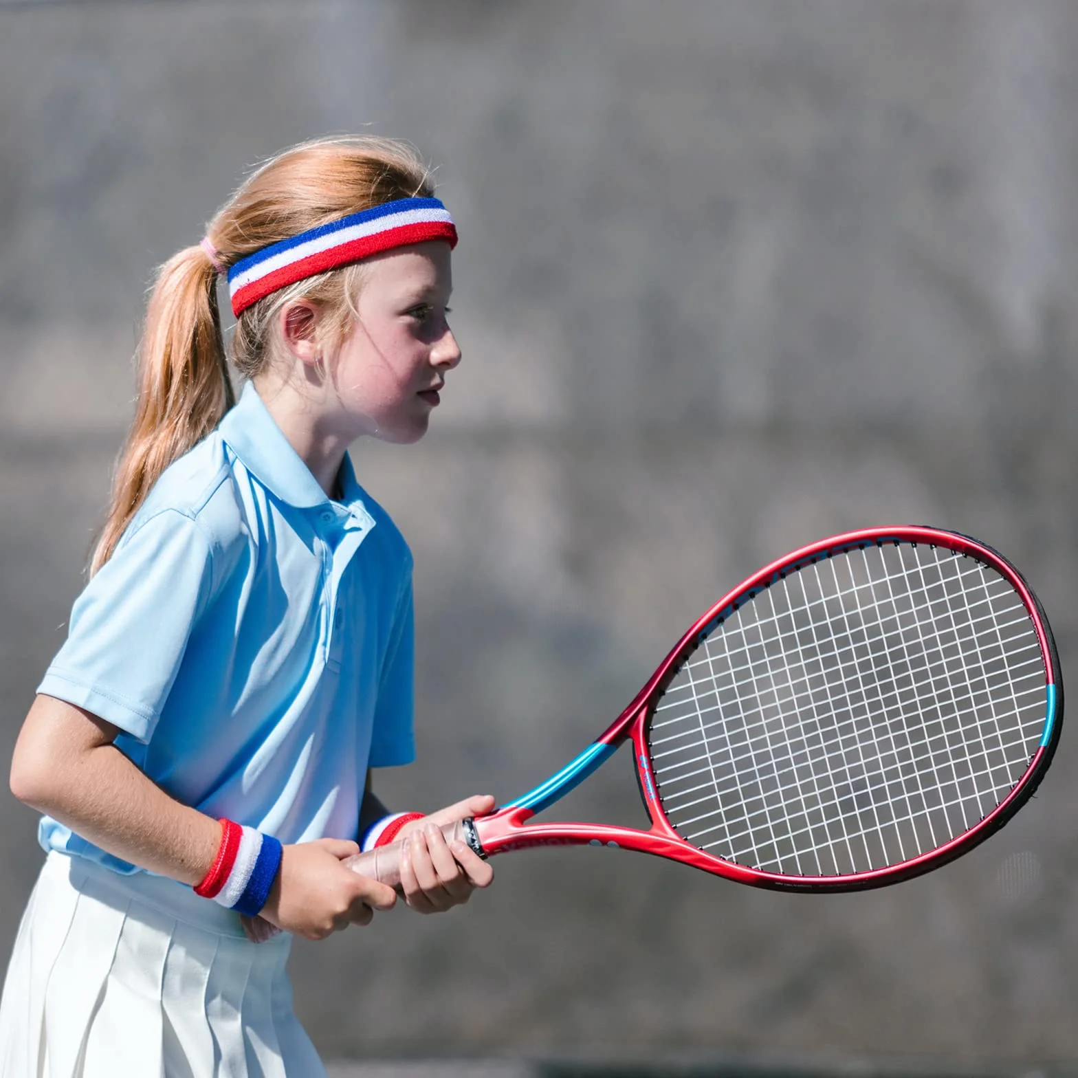 Set di fasce per il sudore per bambini, fascia in cotone atletico per lo sport (1 fascia + 2 braccialetti)