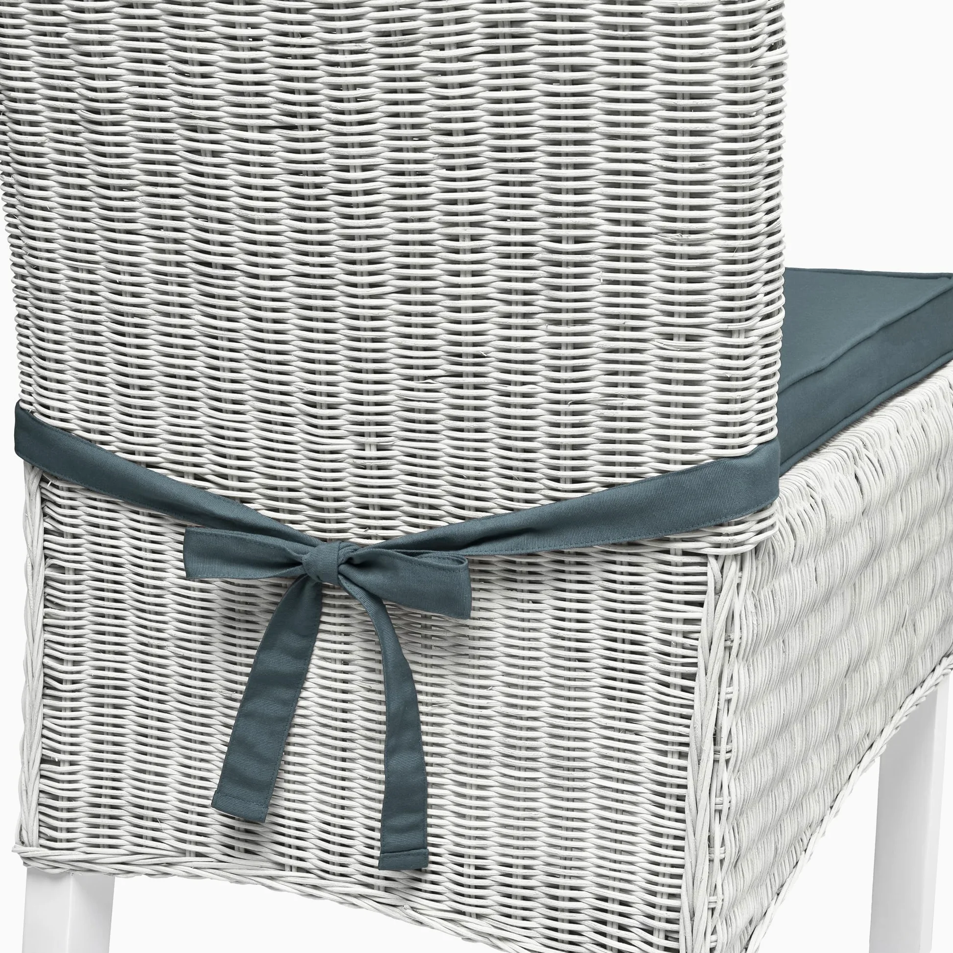 Beautissu Cuscini per sedie in Set da 6 unità Loft SK 45x40x5 cm - Comodi e Resistenti - con Pratico Laccio - Blu-Grigio