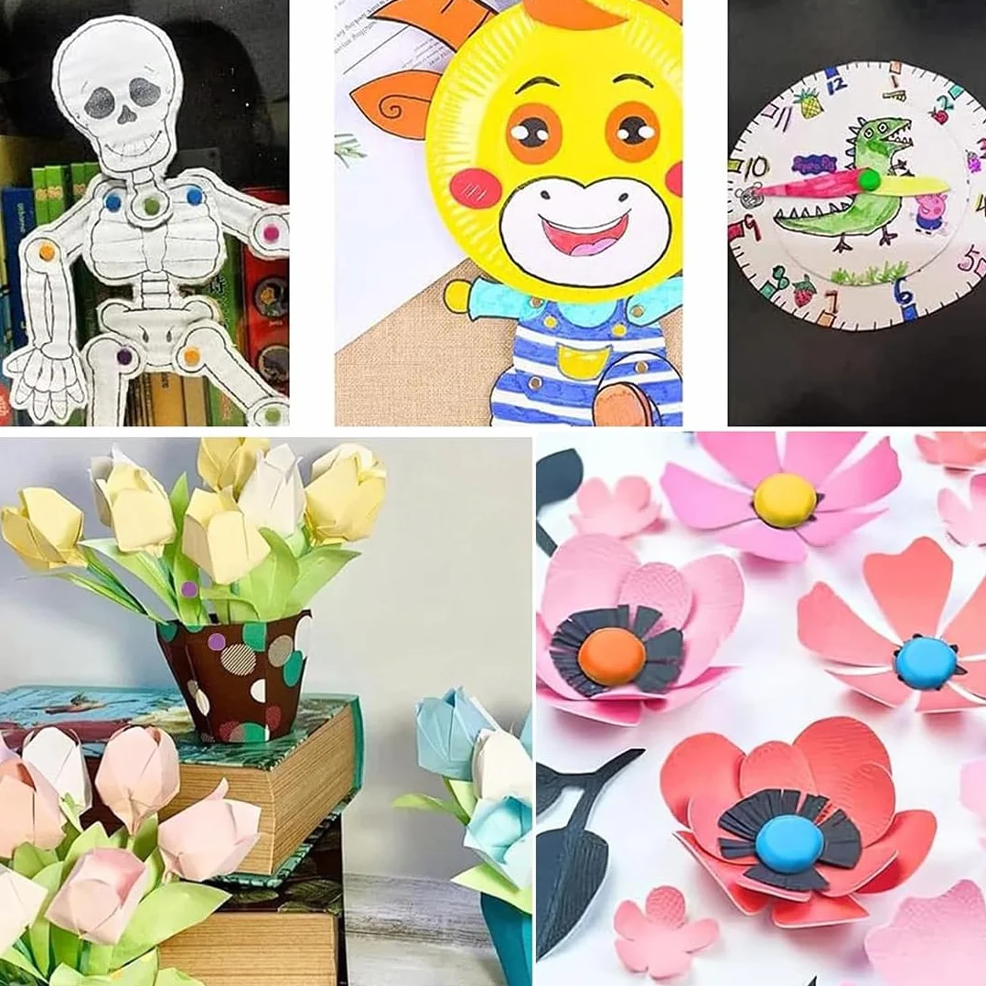 Fermacampioni Colorati 200 Pezzi per Scrapbooking Carta DIY Multicolore