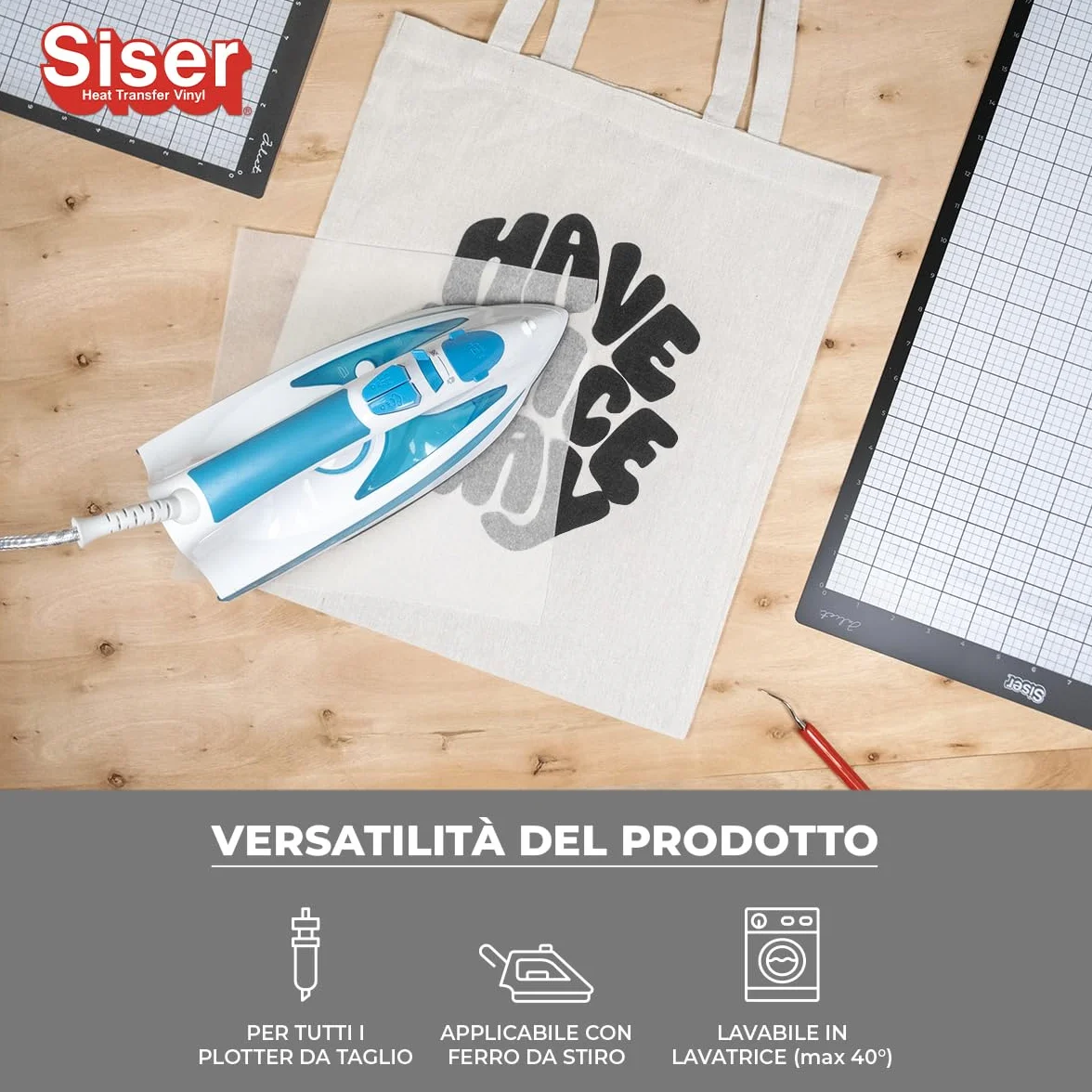 Siser Stripflock PRO Black Nero 30cm x 0,5mt Vinile Termotrasferibile Termoadesivo Floccato per Tessuti