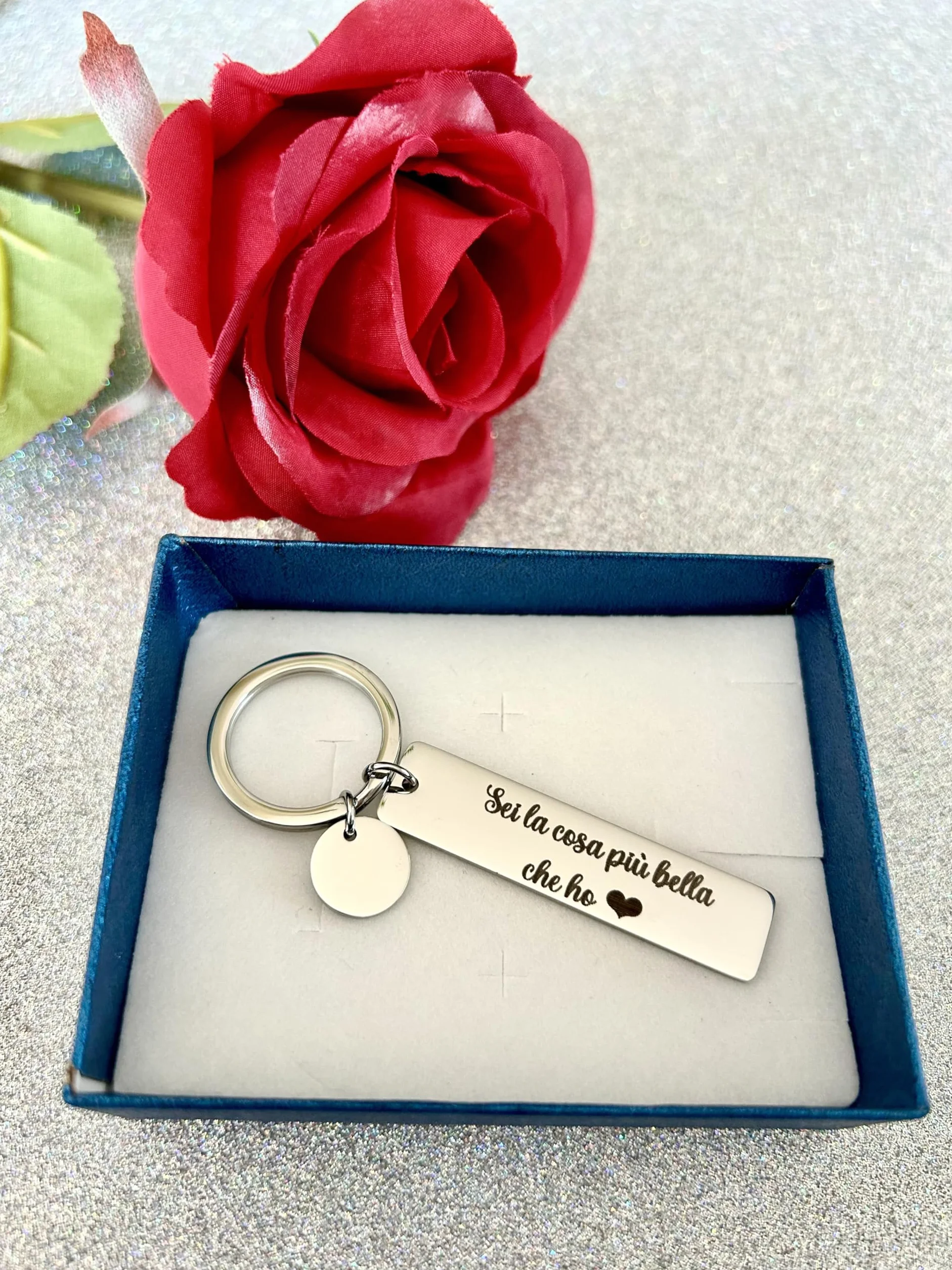 Vero Bijoux Portachiavi Spotify in Acciaio Inossidabile Personalizzabile con Canzone e Dedica - Idea Regalo (Argento)