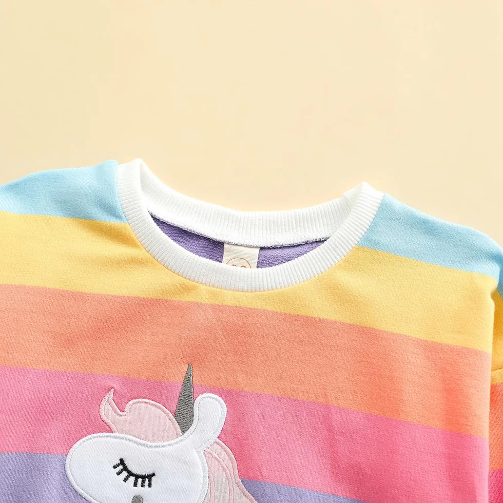 Felpa Ragazza Bambina Sweatshirts Pullover Maniche Lunghe Scollo Rotondo 1-7 Anni