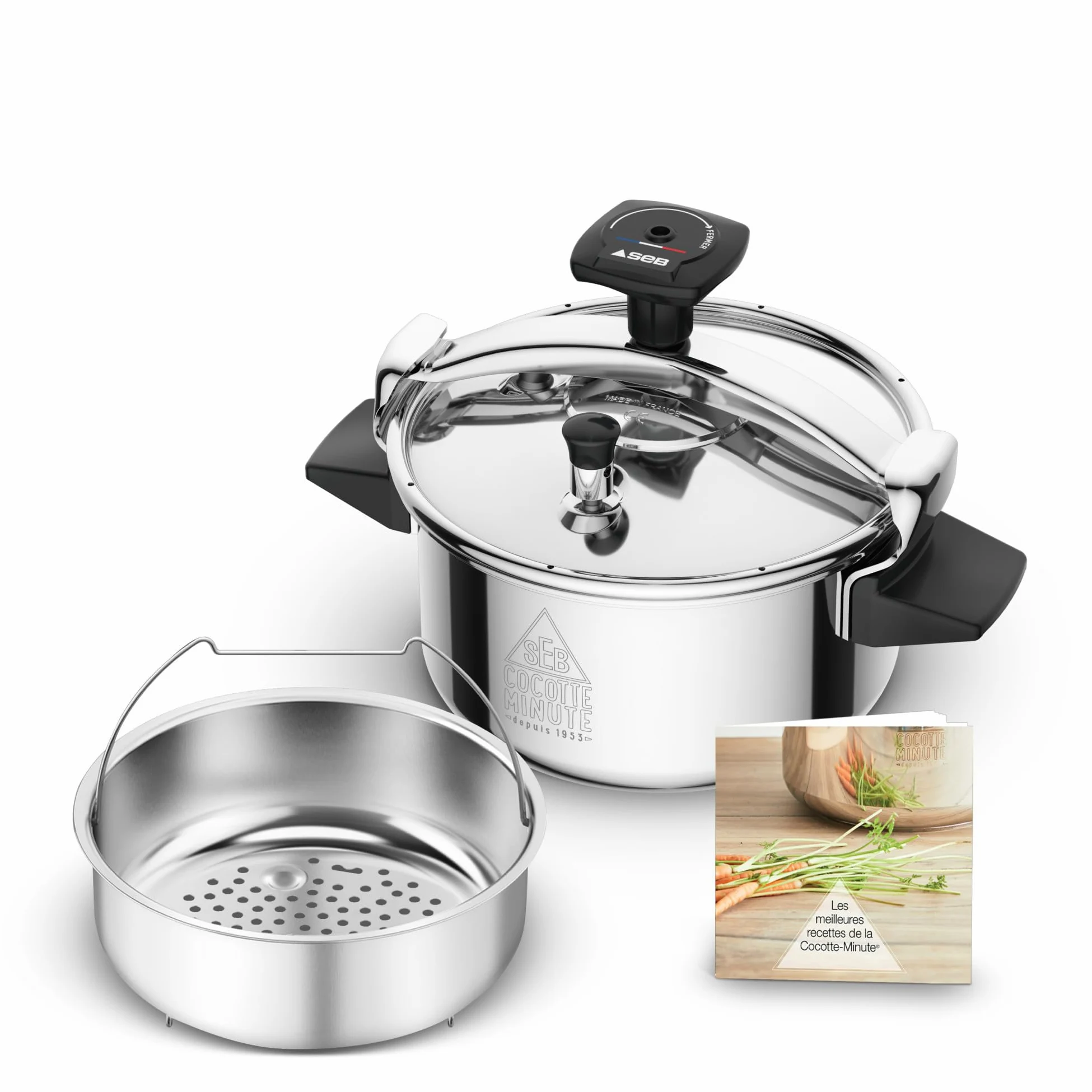 Seb P0530600, Pentola a pressione Authentique da 4,5 L, inox 18/10